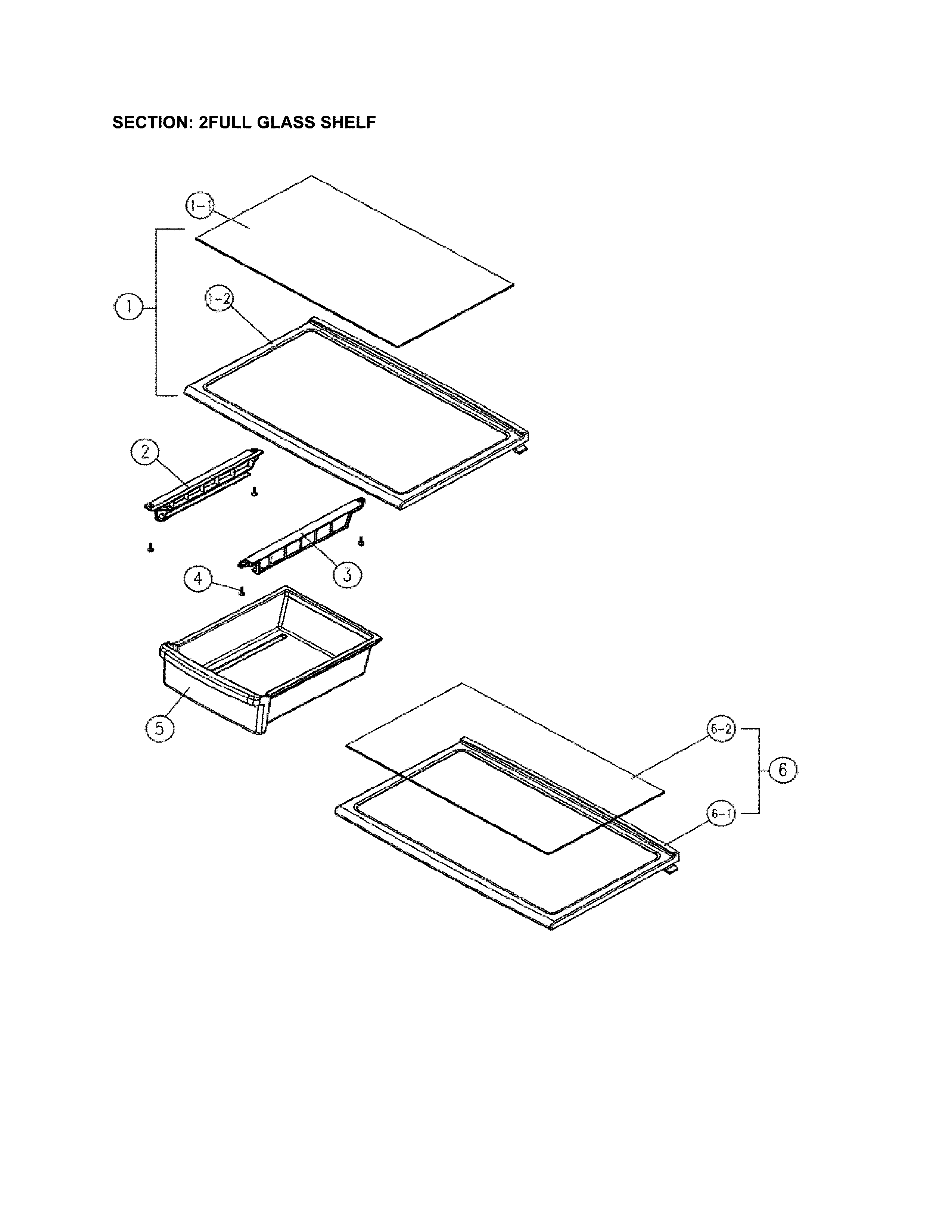 Kenmore 11170615910 2full glass shelf diagram