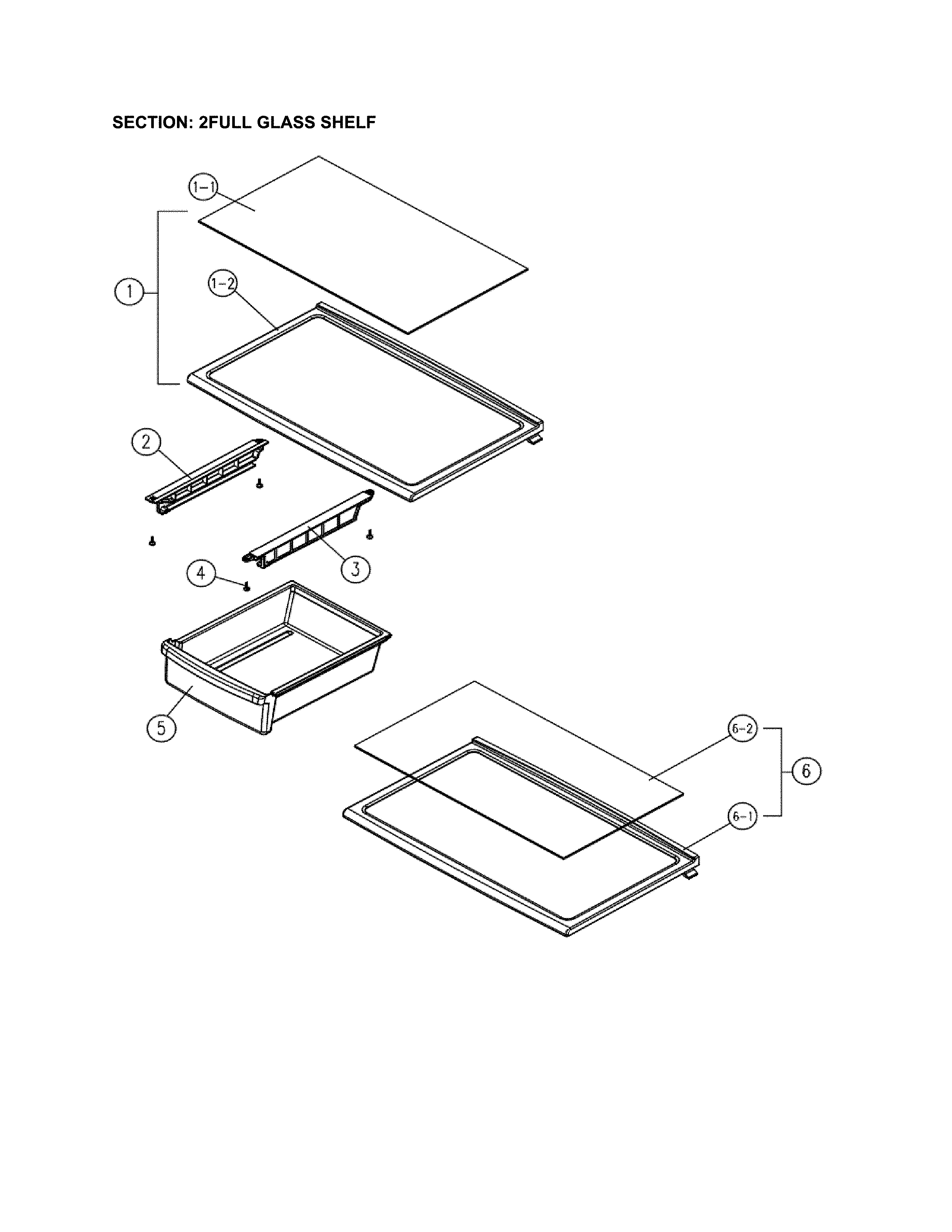 Kenmore 11170712910 2full glass shelf diagram