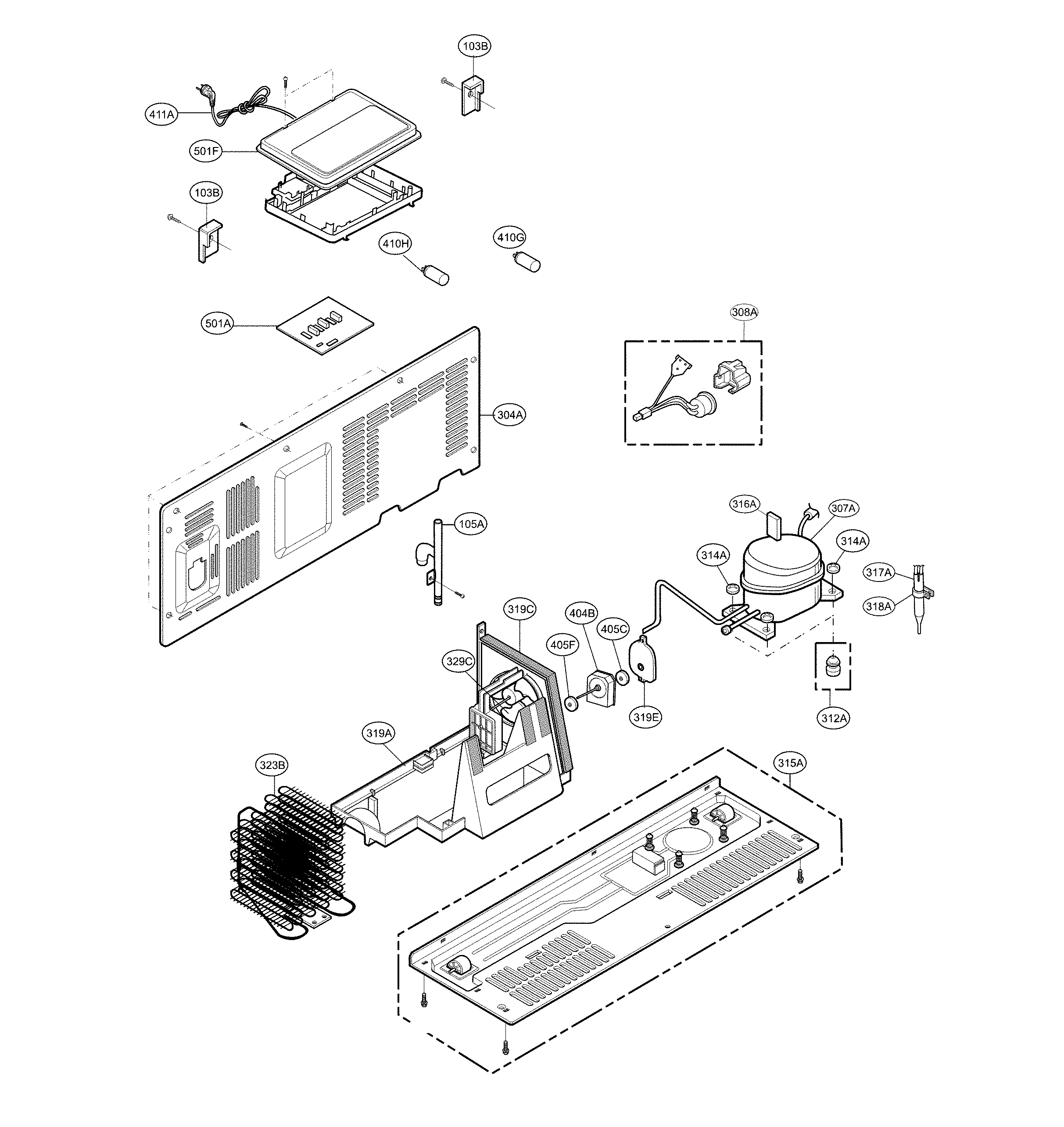 Kenmore 79551832414 mechanical compartment diagram