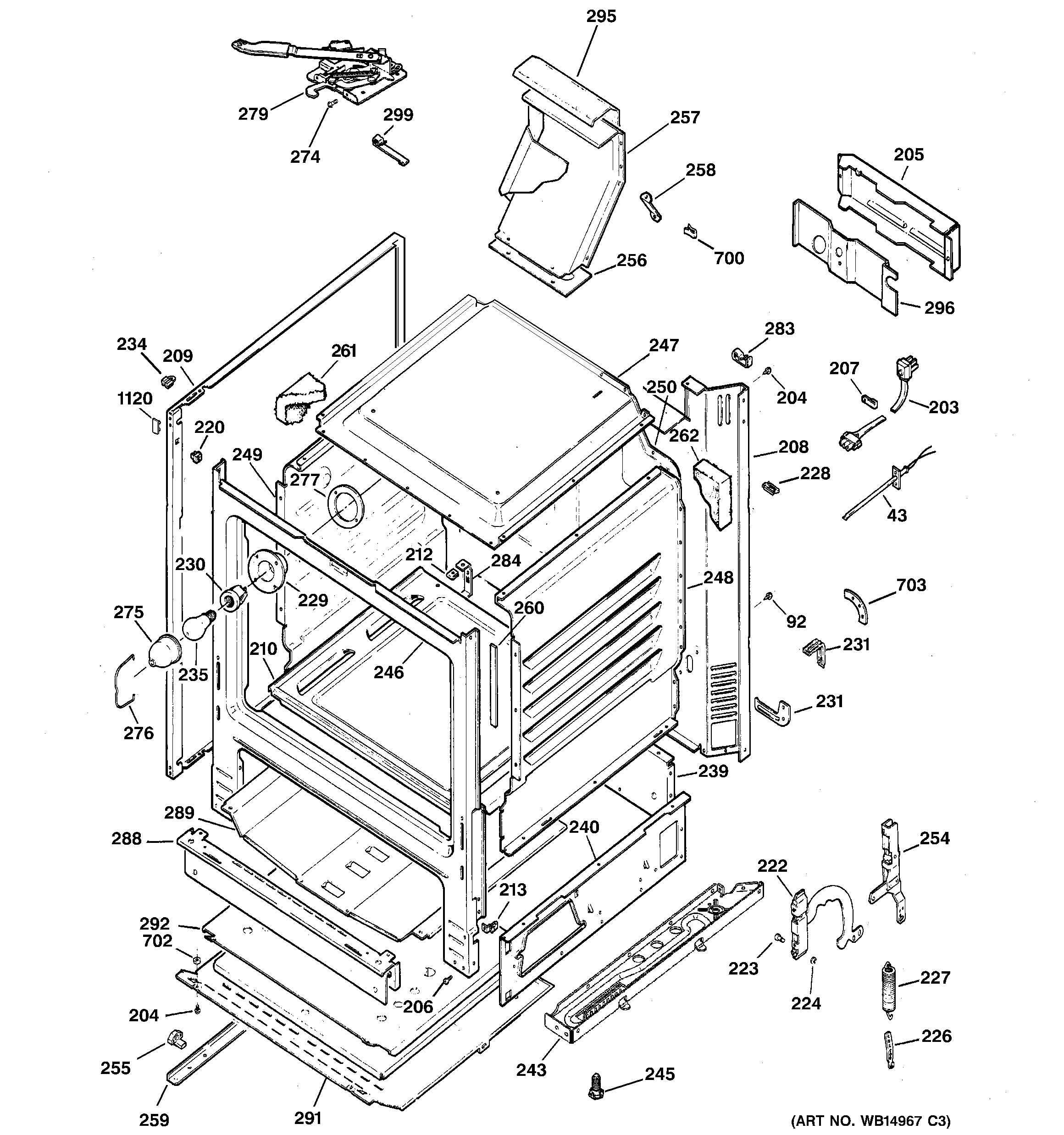 GE JGB281DER4BB body parts diagram