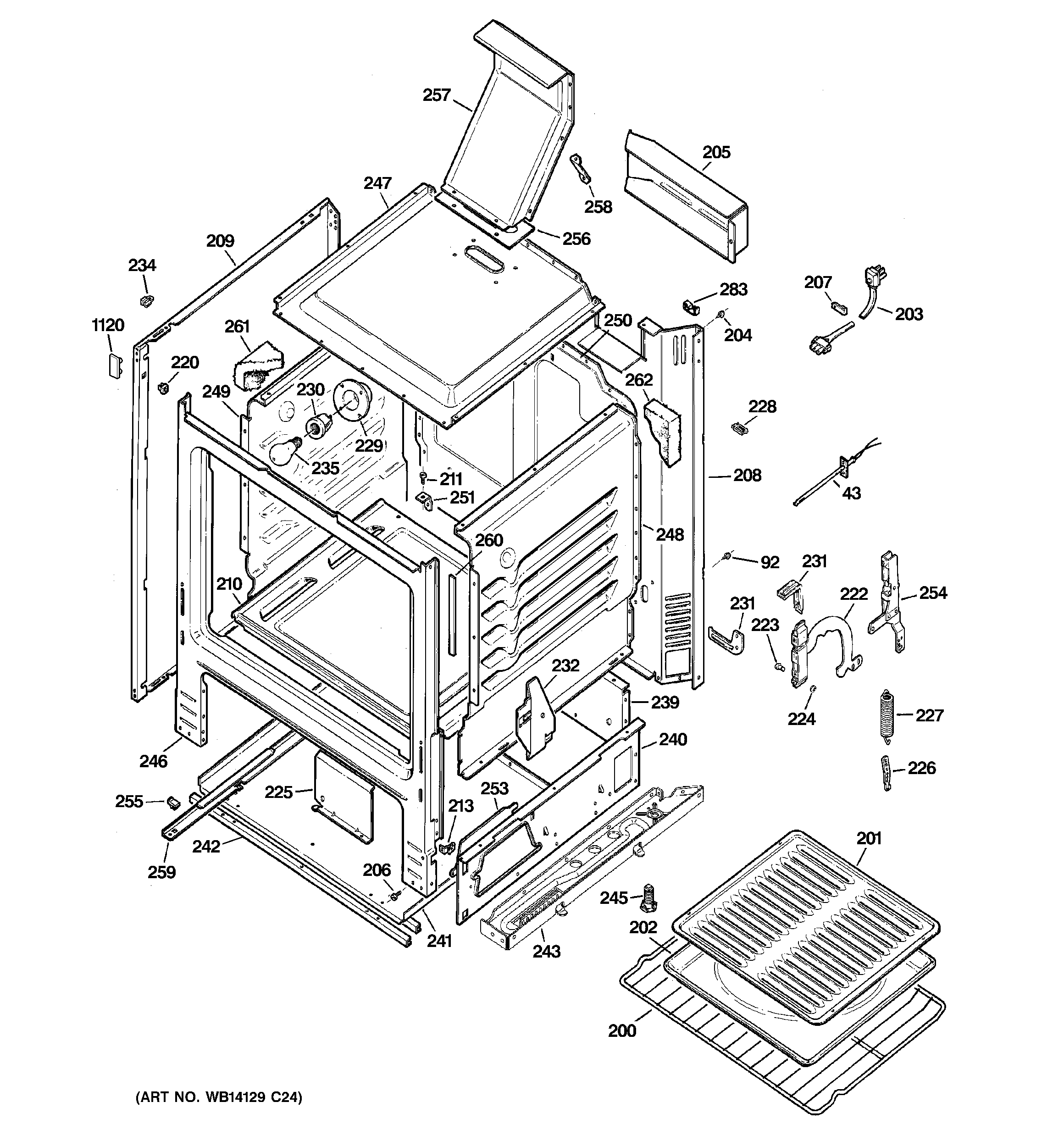 GE JGBS23DEM7BB body parts diagram