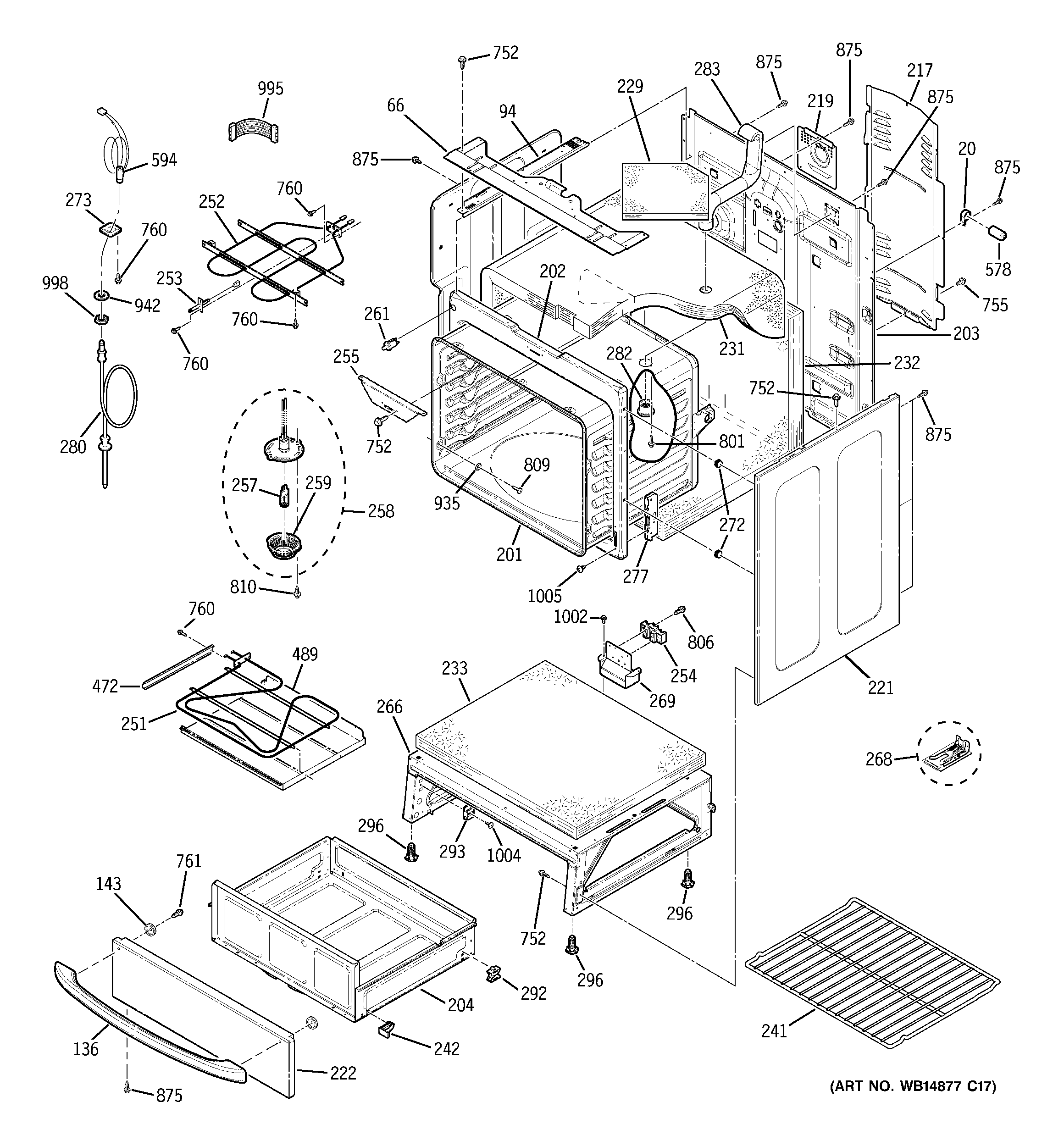 GE PB909SP5SS body parts diagram