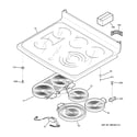 GE PB910TP4WW cooktop diagram