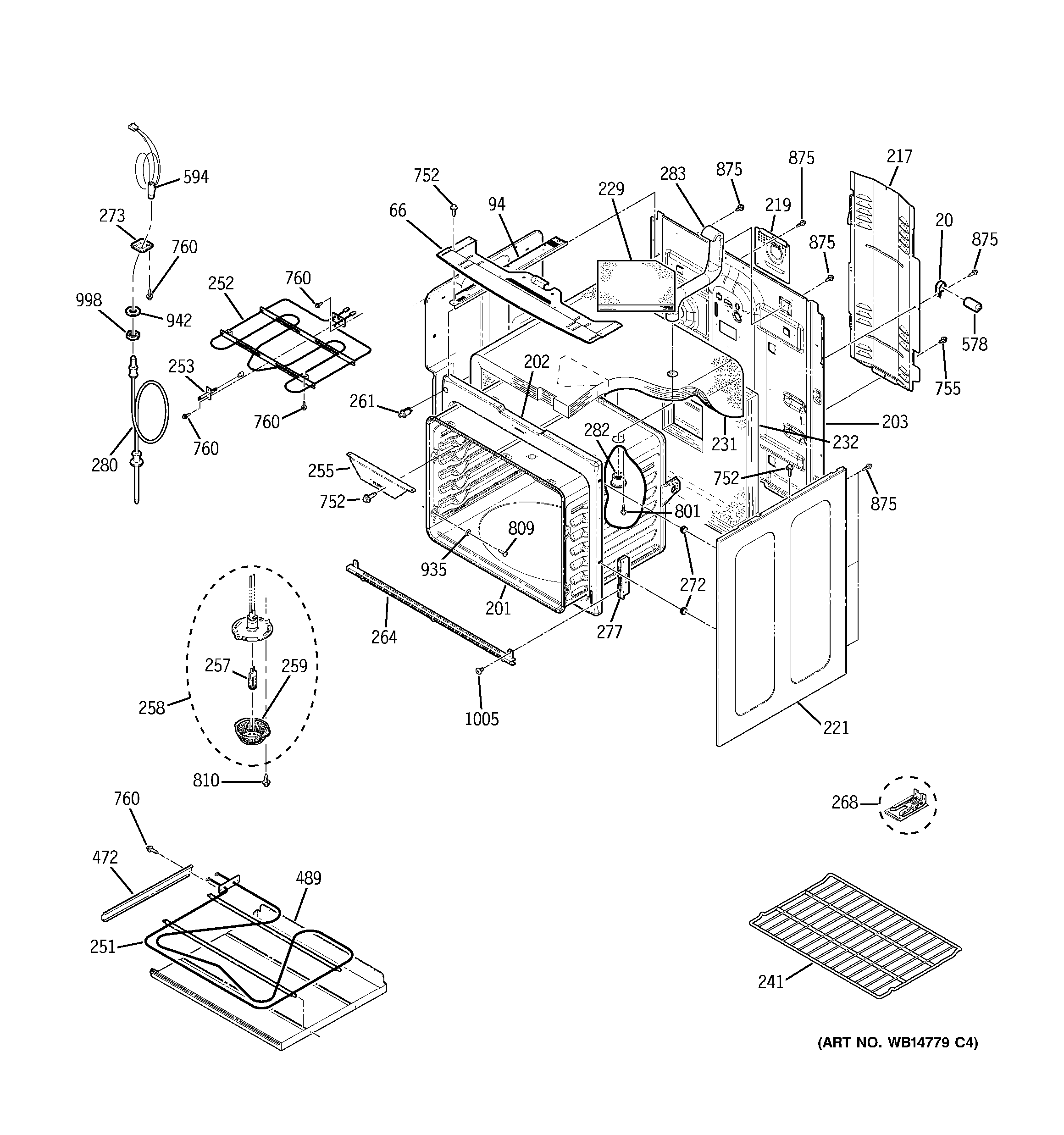 GE PB910TP4WW body parts diagram