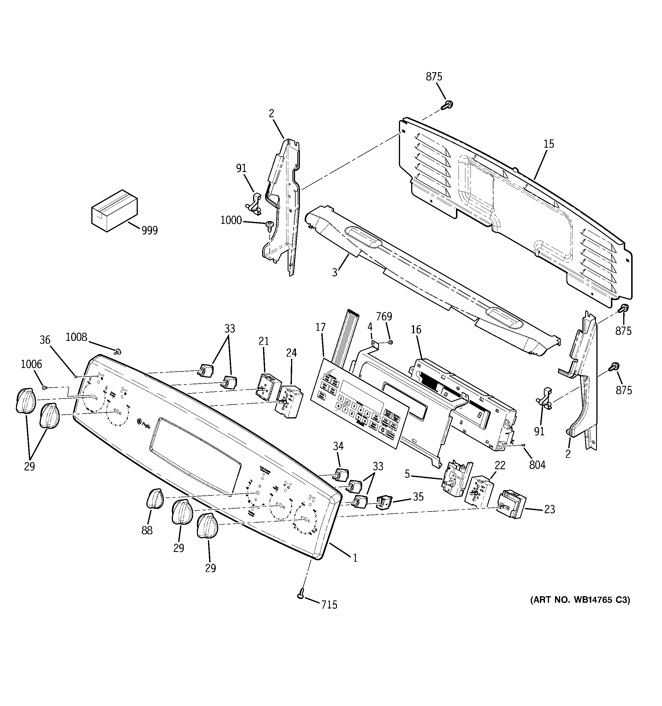 GE PB969DP4BB control panel diagram