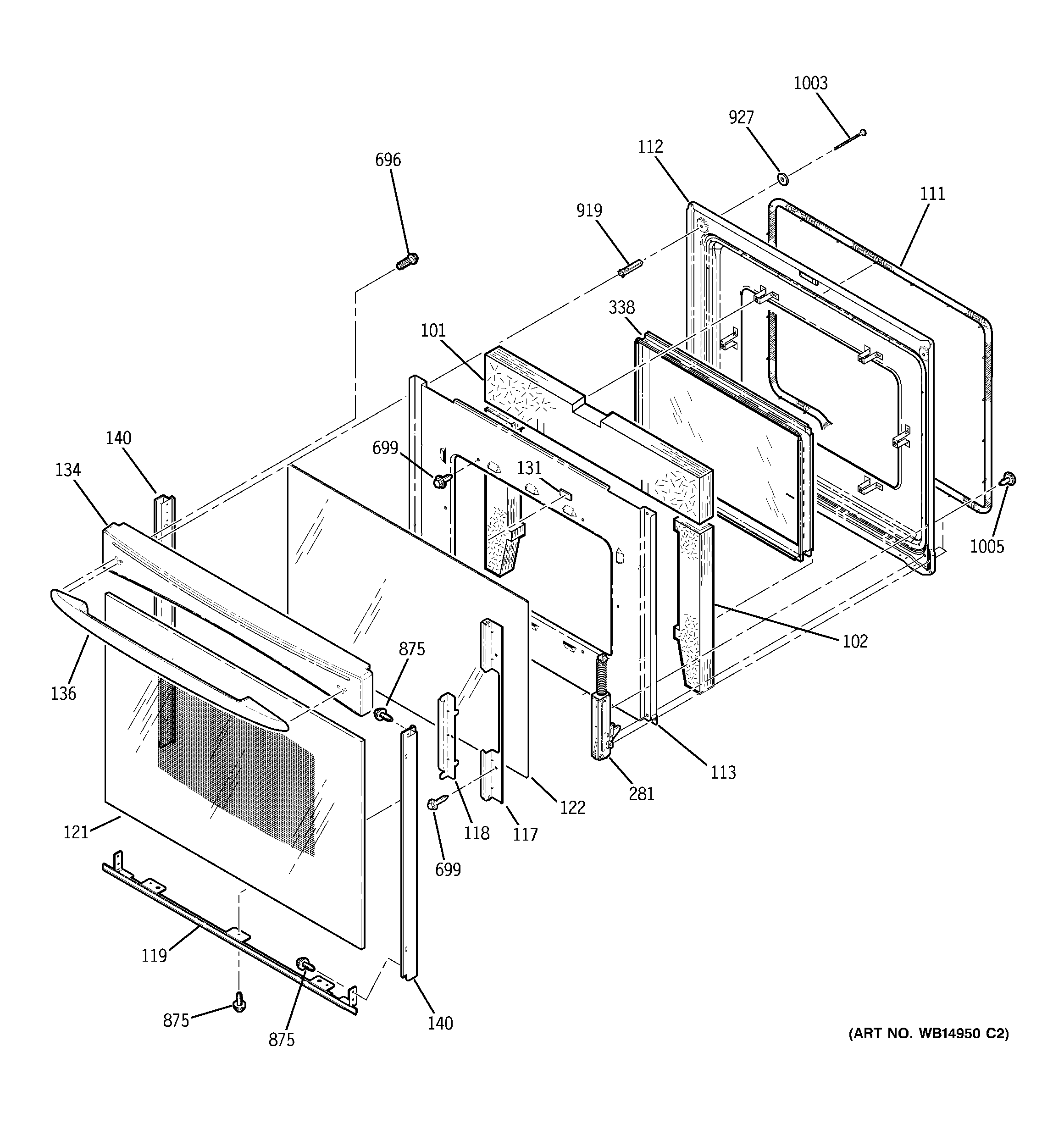 GE PB969DP4BB door diagram