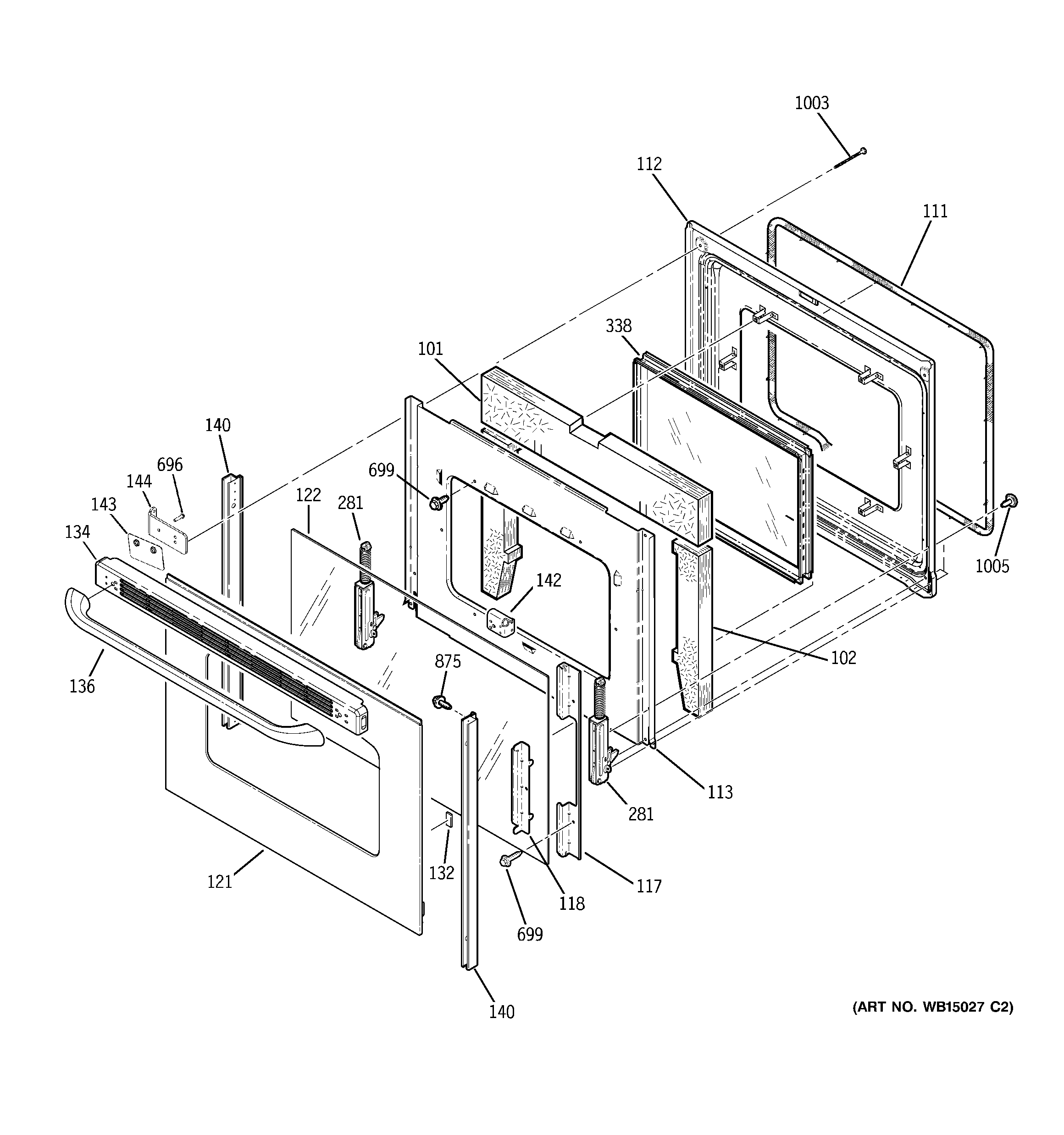 GE JCB850SR2SS lower door diagram