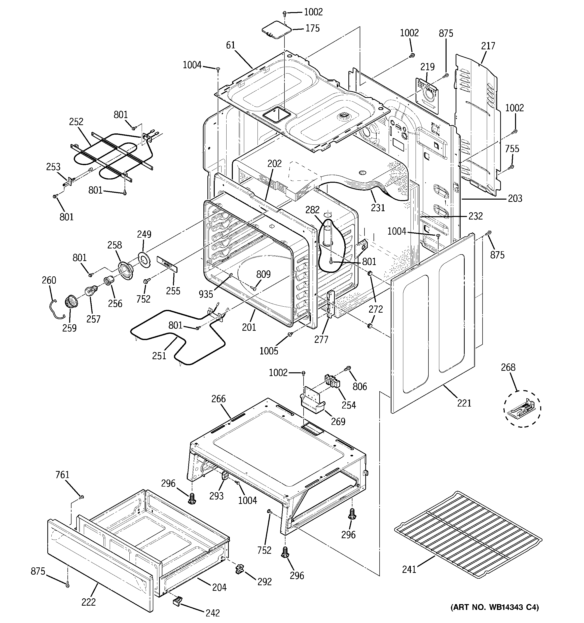 GE JBP25BM2CT body parts diagram