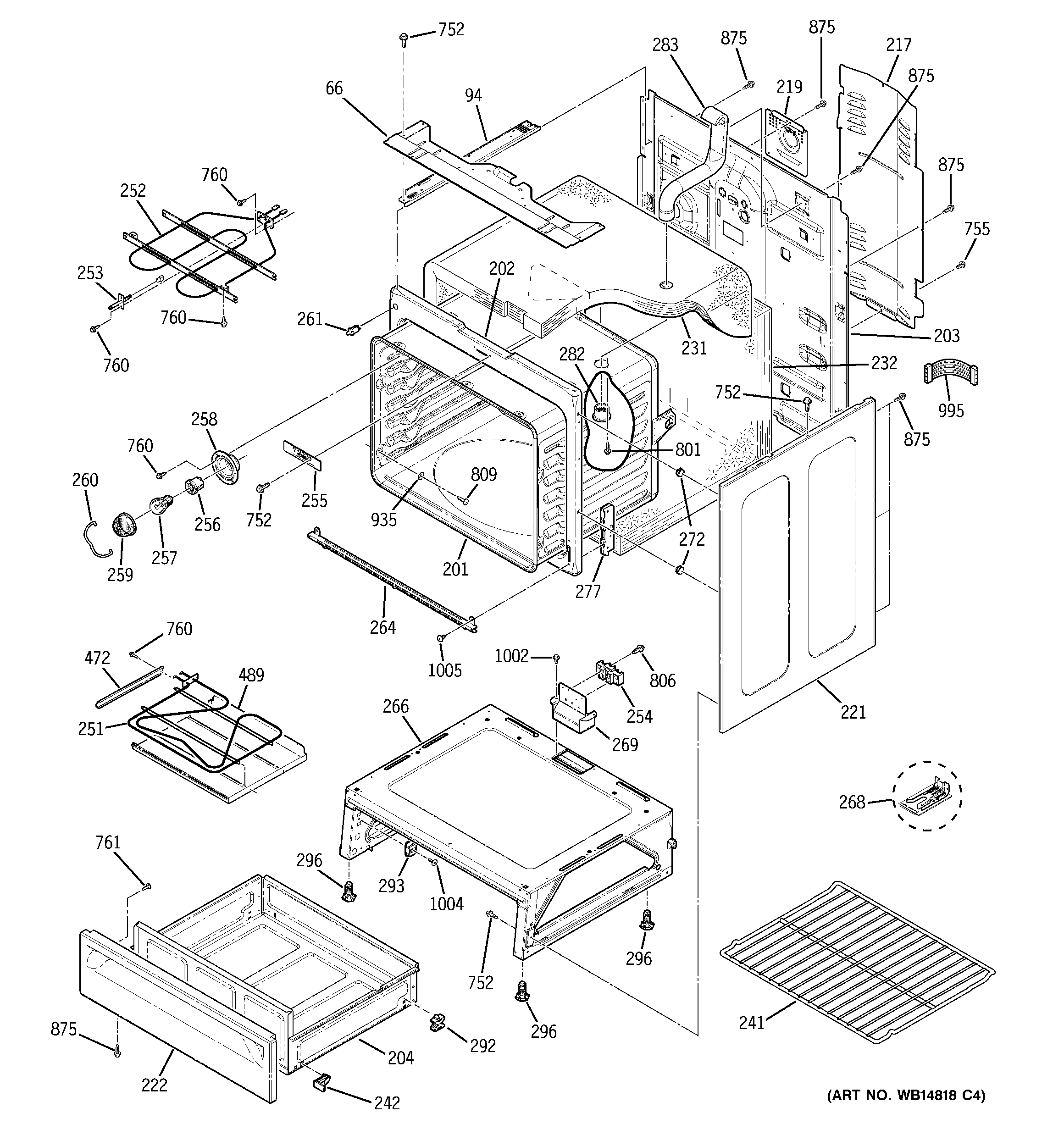 GE JB400DP4WW body parts diagram