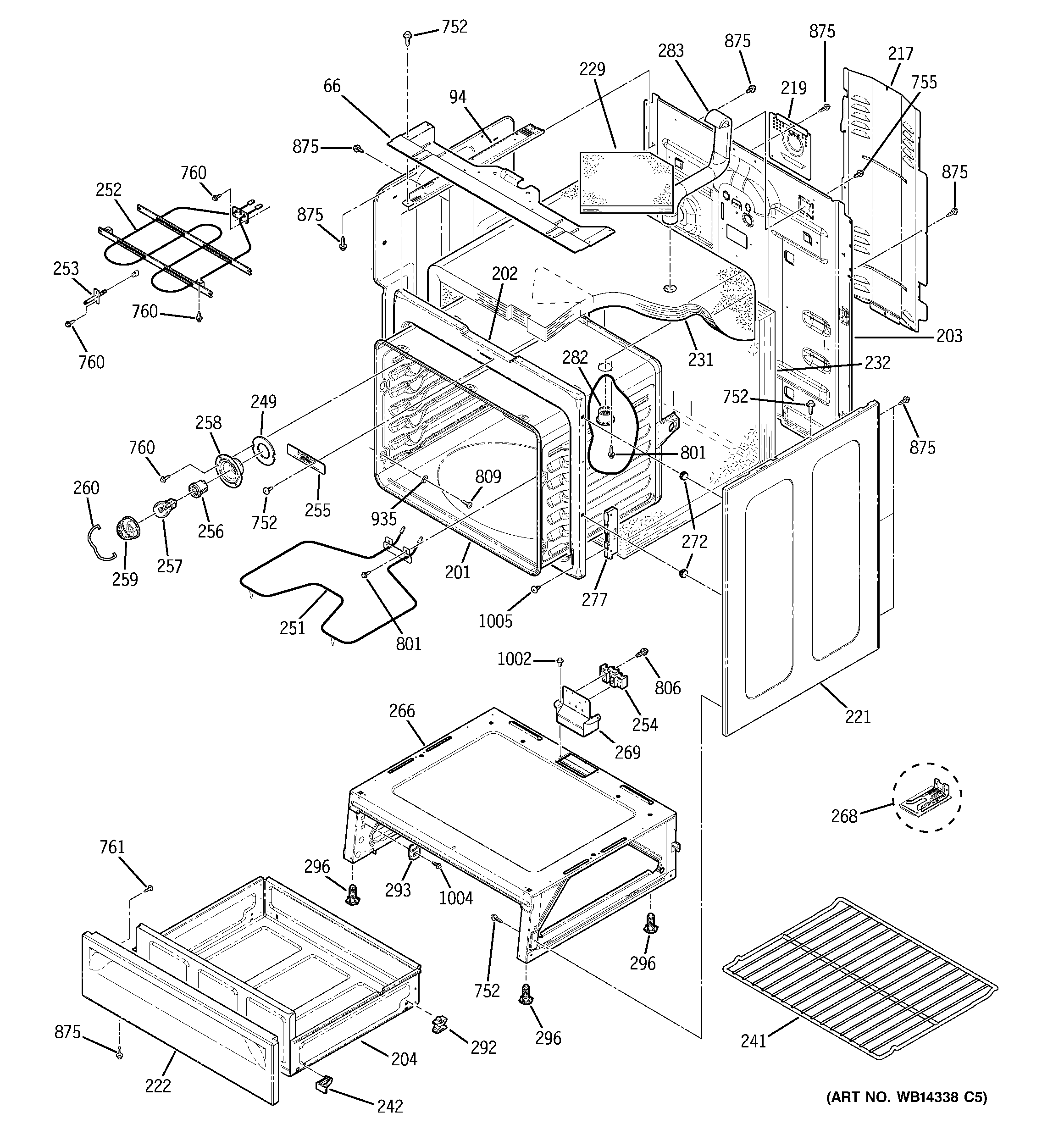 GE JB620DR3BB body parts diagram