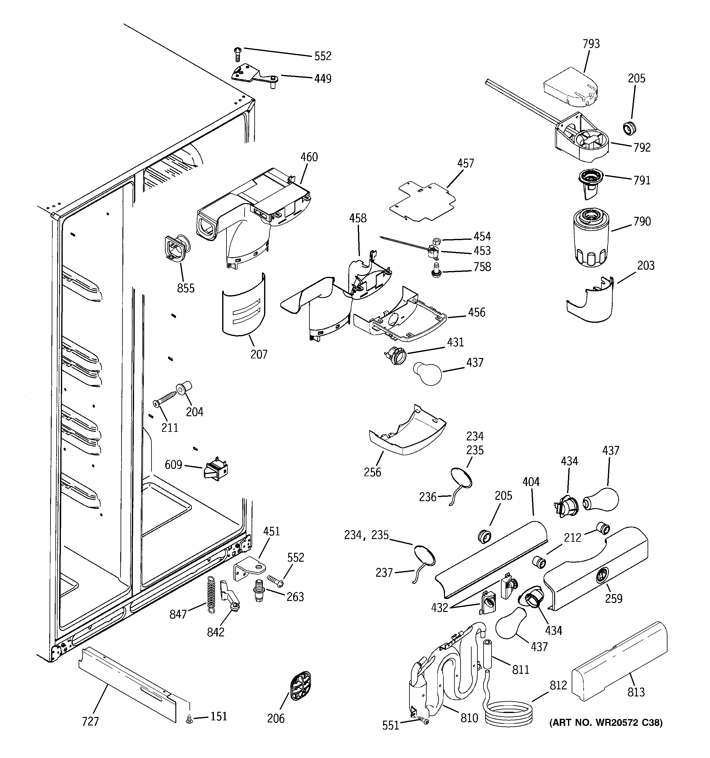 GE GSHF6PHXIEBB fresh food section diagram