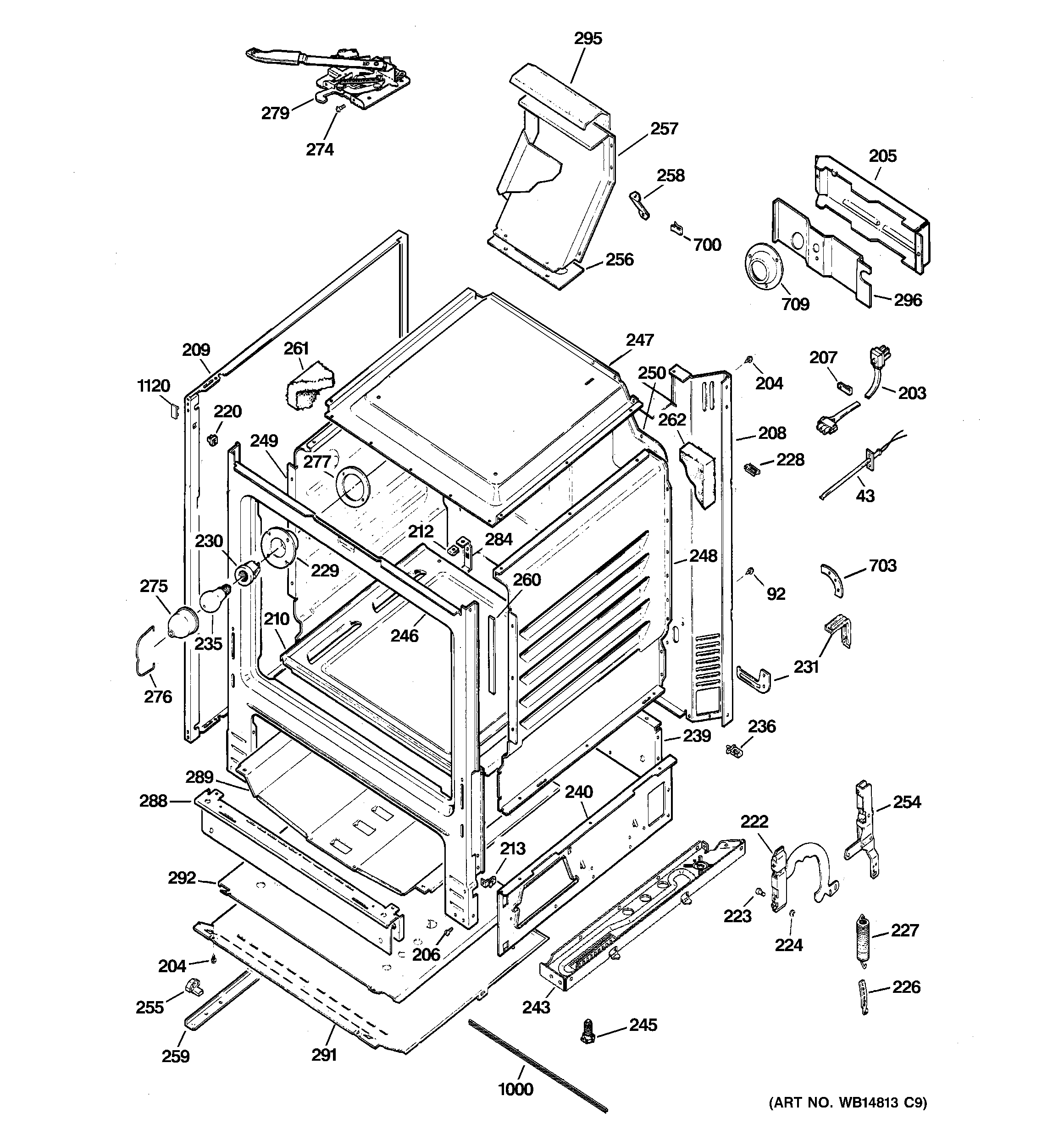 GE JGB300SEP4SS body parts diagram