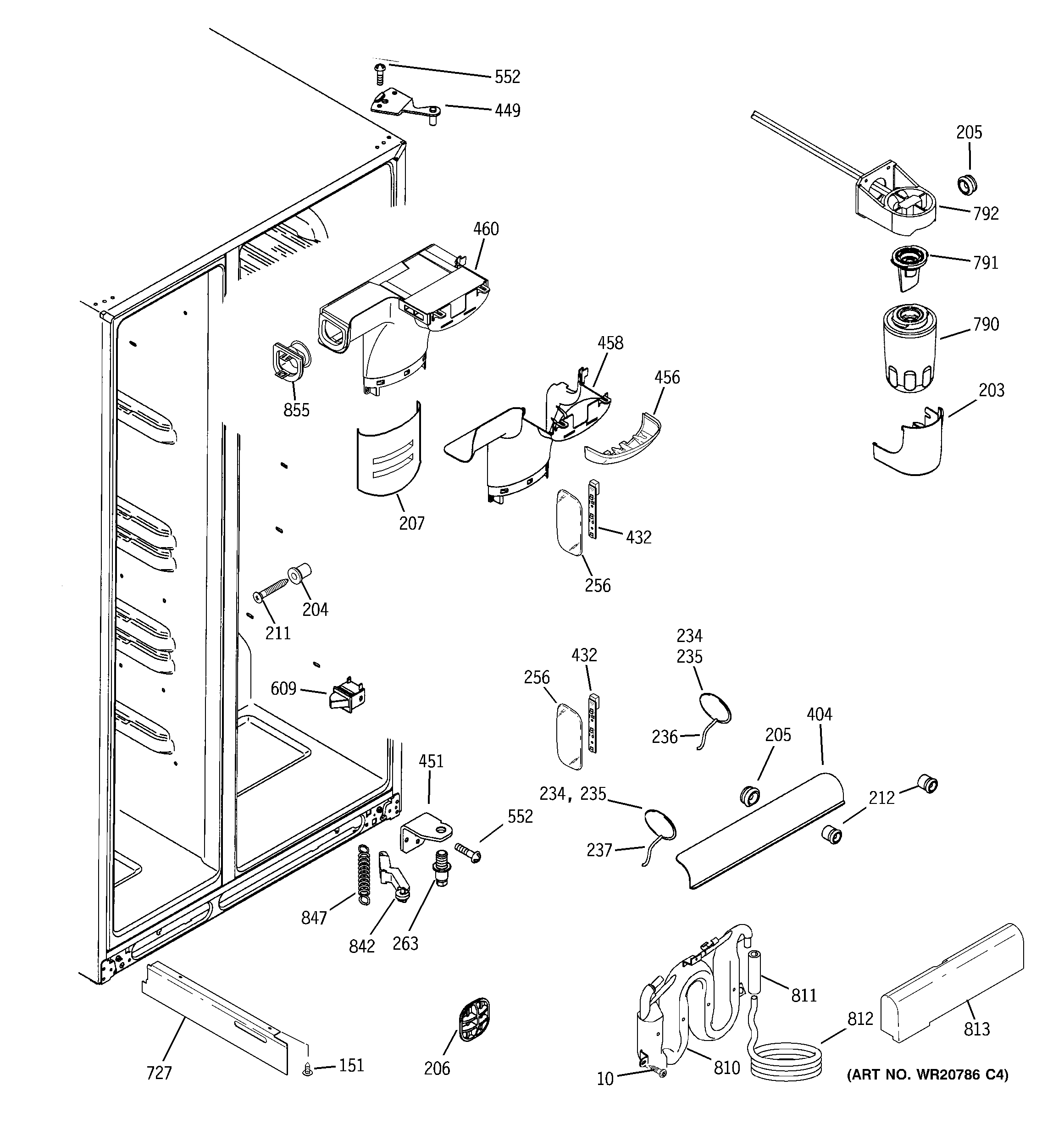 GE GSHF6NGBCHBB fresh food section diagram