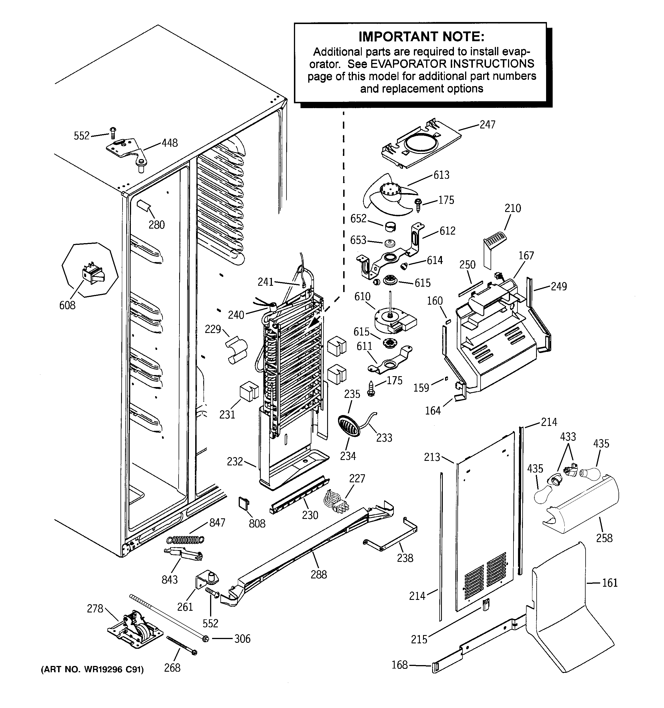 GE PCG23NGMHFWW freezer section diagram