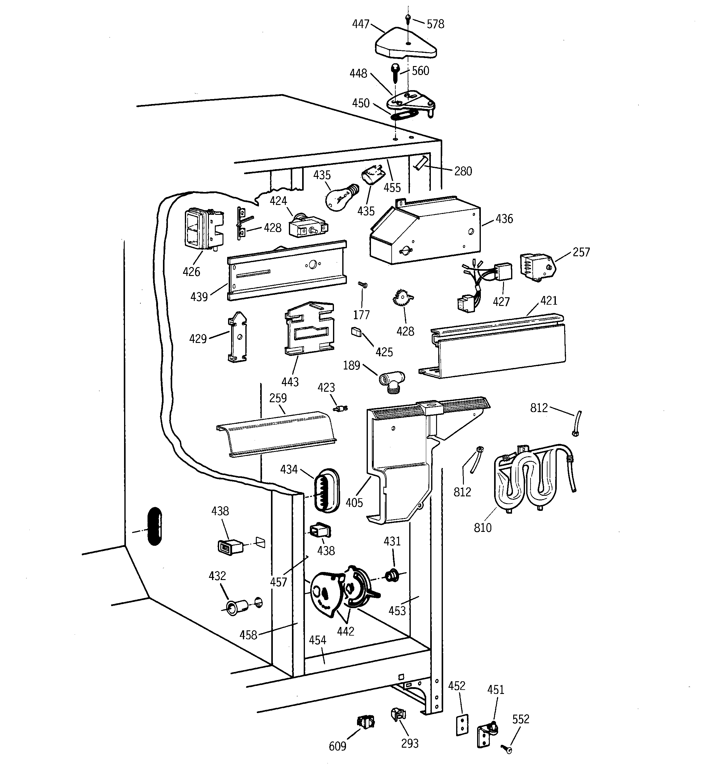 GE TFT25PRBEAA fresh food section diagram
