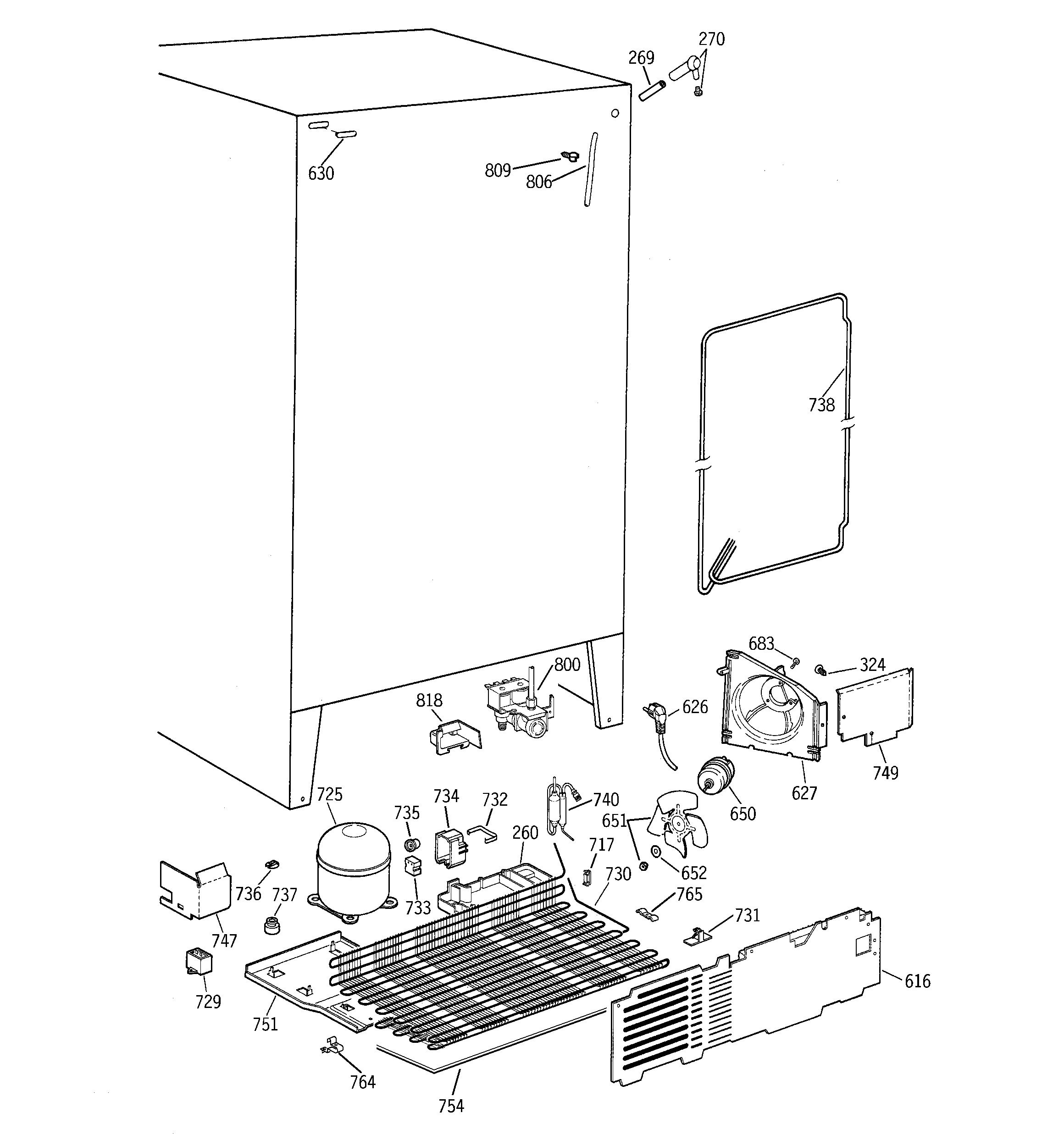 GE TFT25PRBEAA unit parts diagram