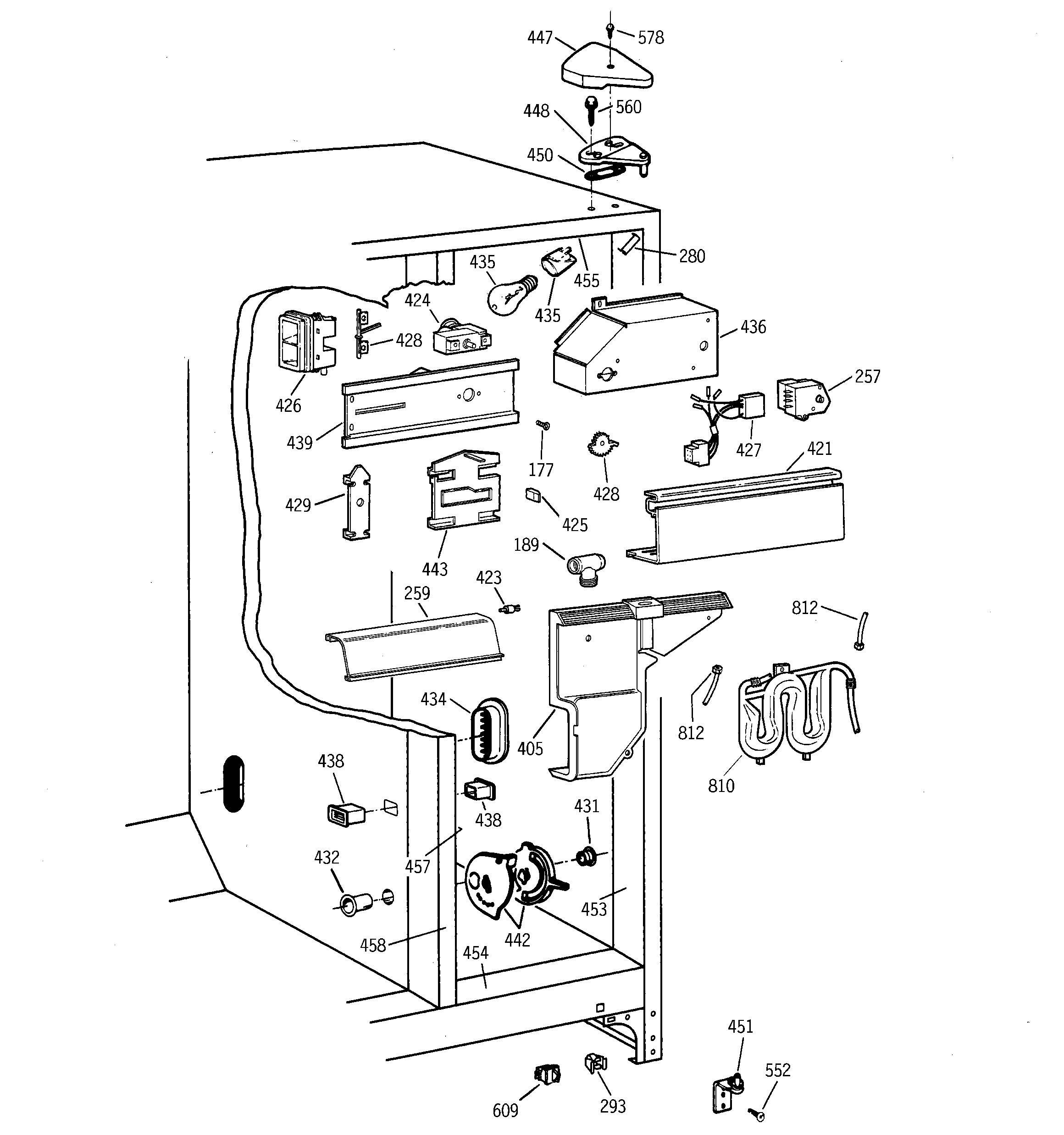 GE TFT27PRBEWW fresh food section diagram