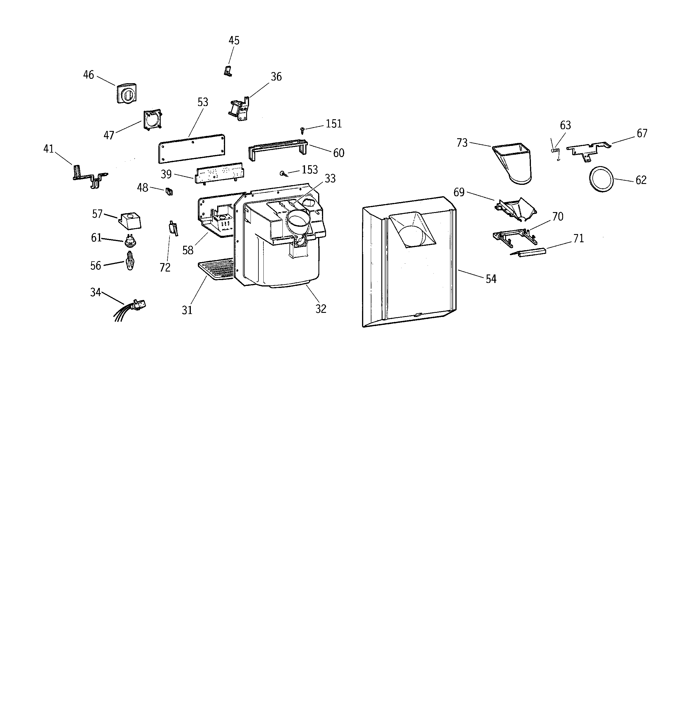 GE TFM20JRBEAA dispenser diagram