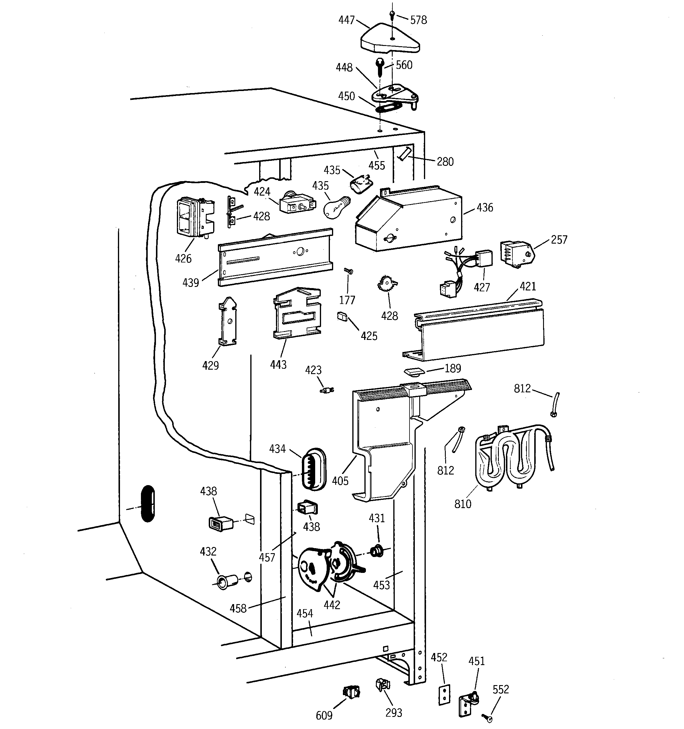 GE TFM25KRCEWW fresh food section diagram