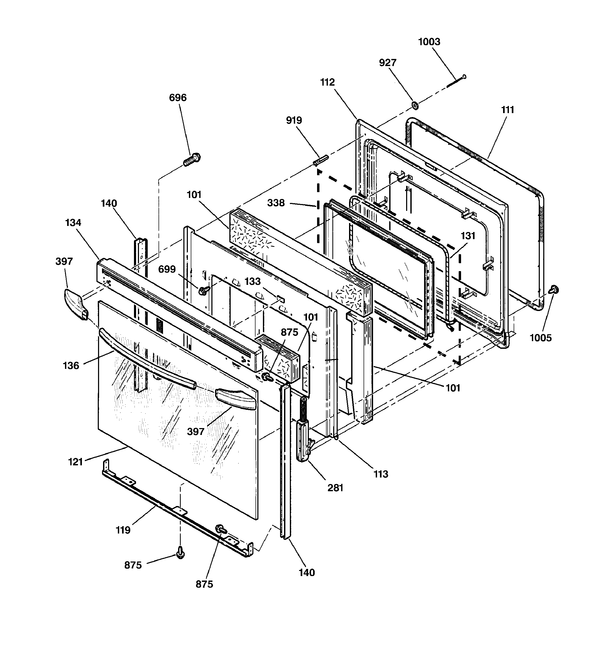GE JBP78AB2AA door diagram