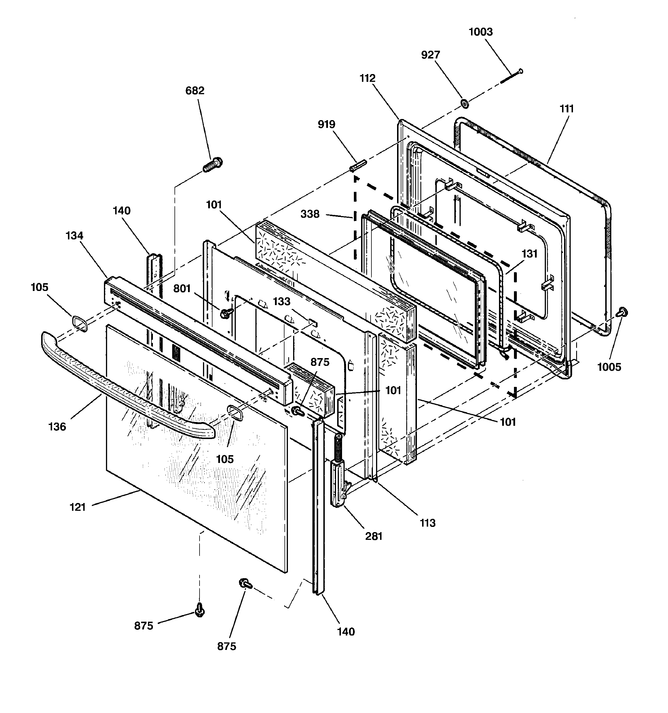 GE JBP85CB2CC door diagram