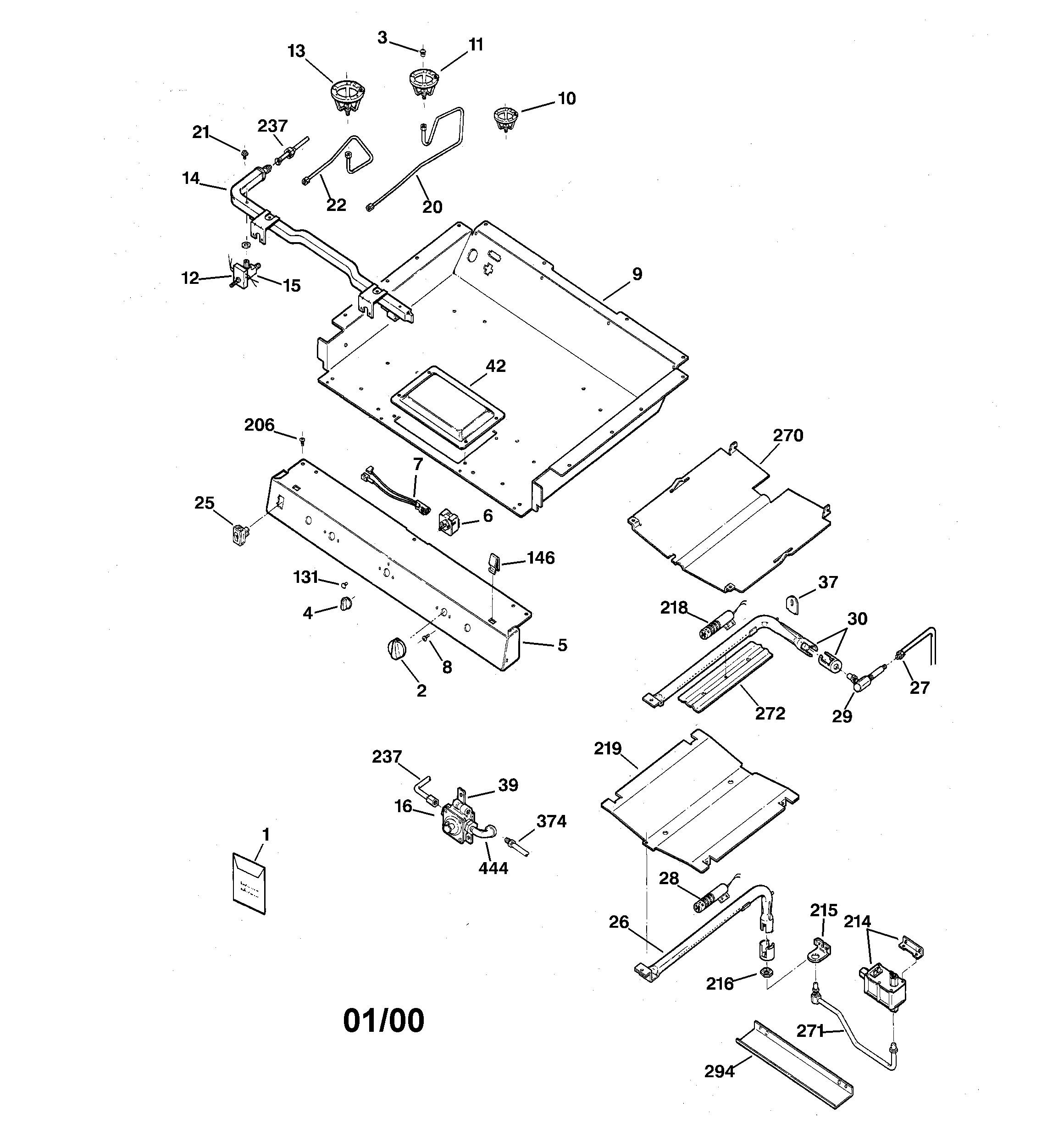 GE JGBP79CEB1CC burner parts diagram