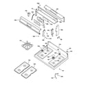 GE JGBP79BEB1BB control panel & cooktop diagram