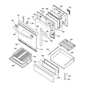 GE JGBP79BEB1BB door & drawer parts diagram