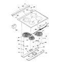 GE JSP40WW4WW cooktop diagram