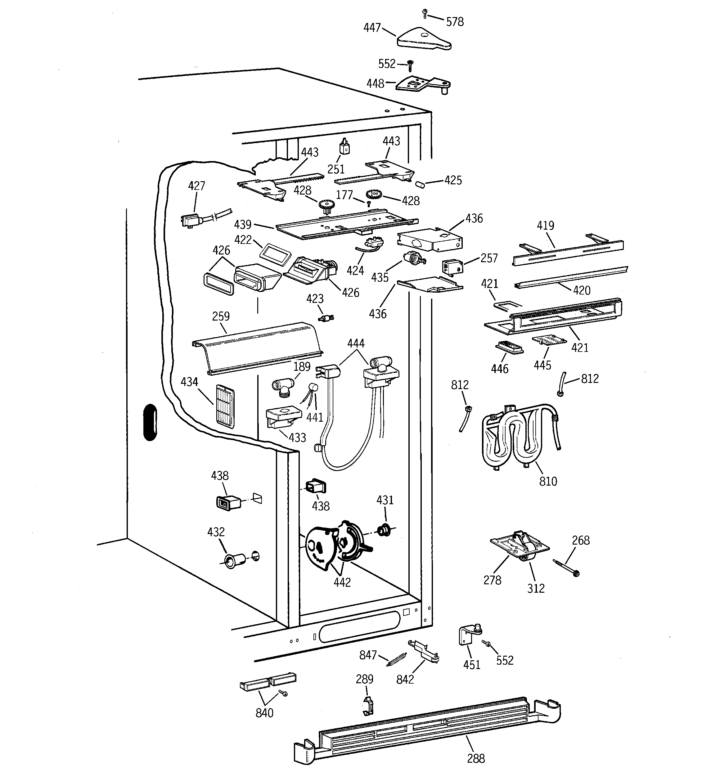 GE TPJ24PRBEAA fresh food section diagram