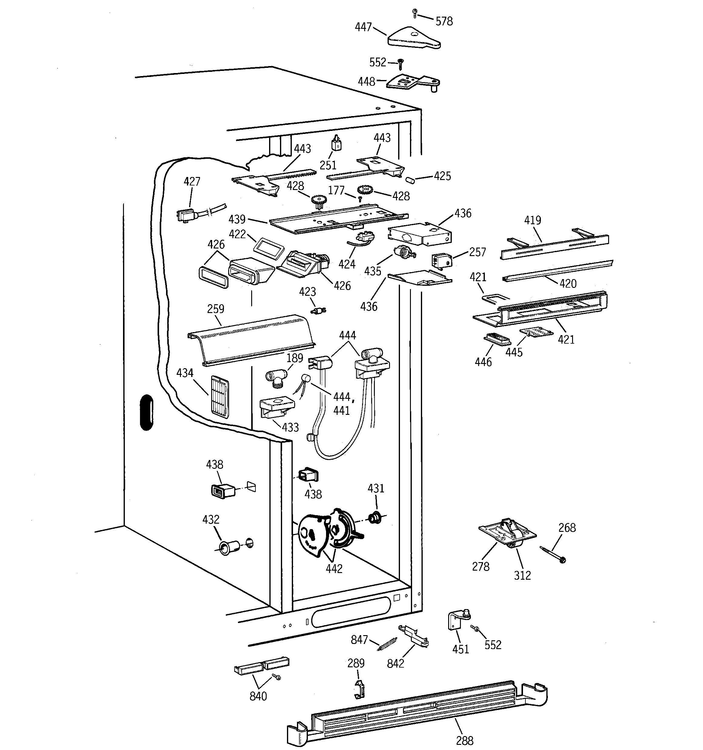 GE TPJ24BIBEWW fresh food section diagram