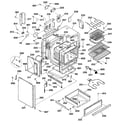 GE JS960WB1WW body & drawer parts diagram