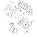 GE JGBP85BEB1BB control panel & cooktop diagram