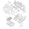 GE JGBP86WEB1WW control panel & cooktop diagram