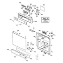 GE GSC3400Z01BL escutcheon & door assembly diagram