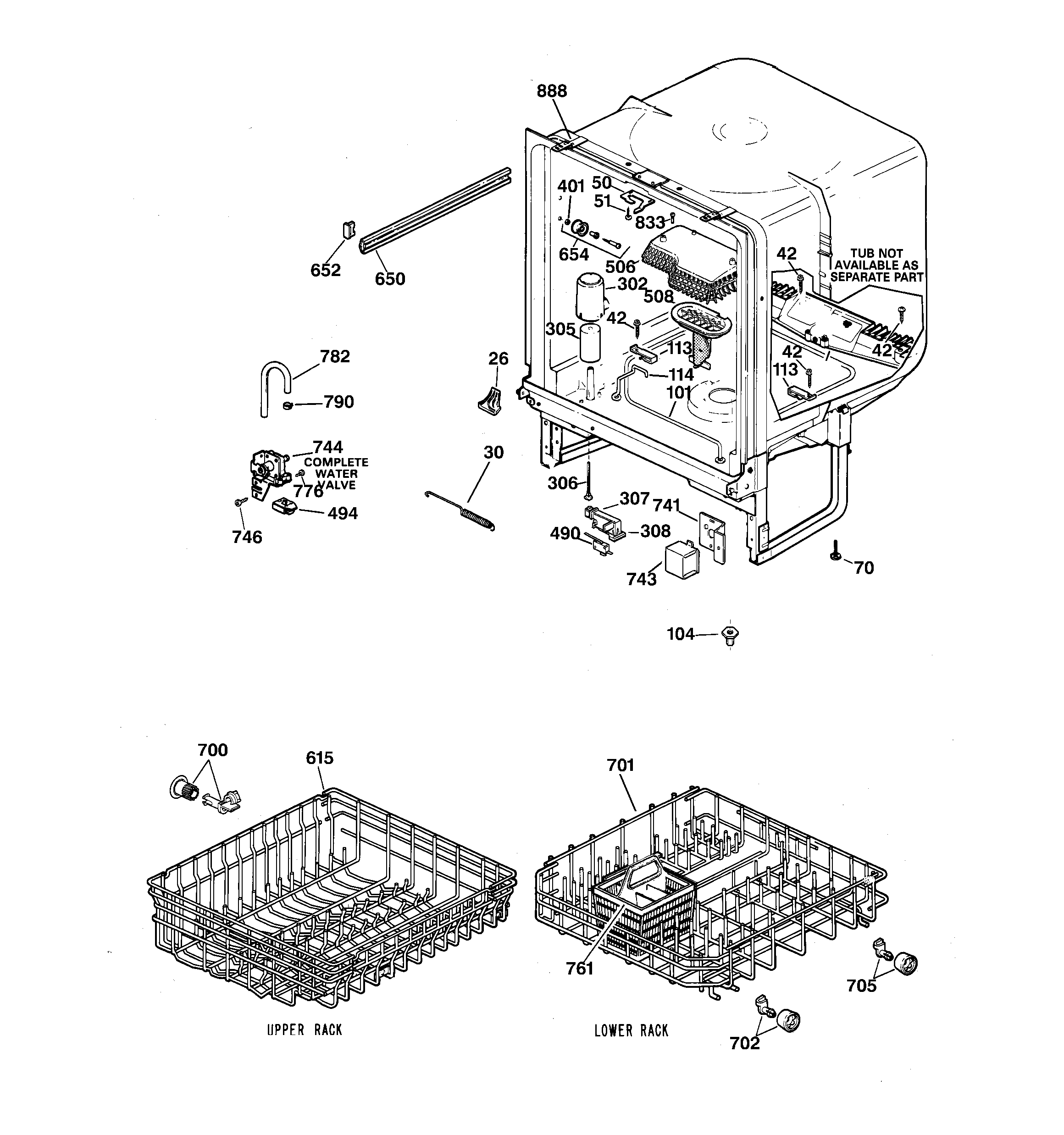 GE GSM2100ZZ1WH body parts diagram
