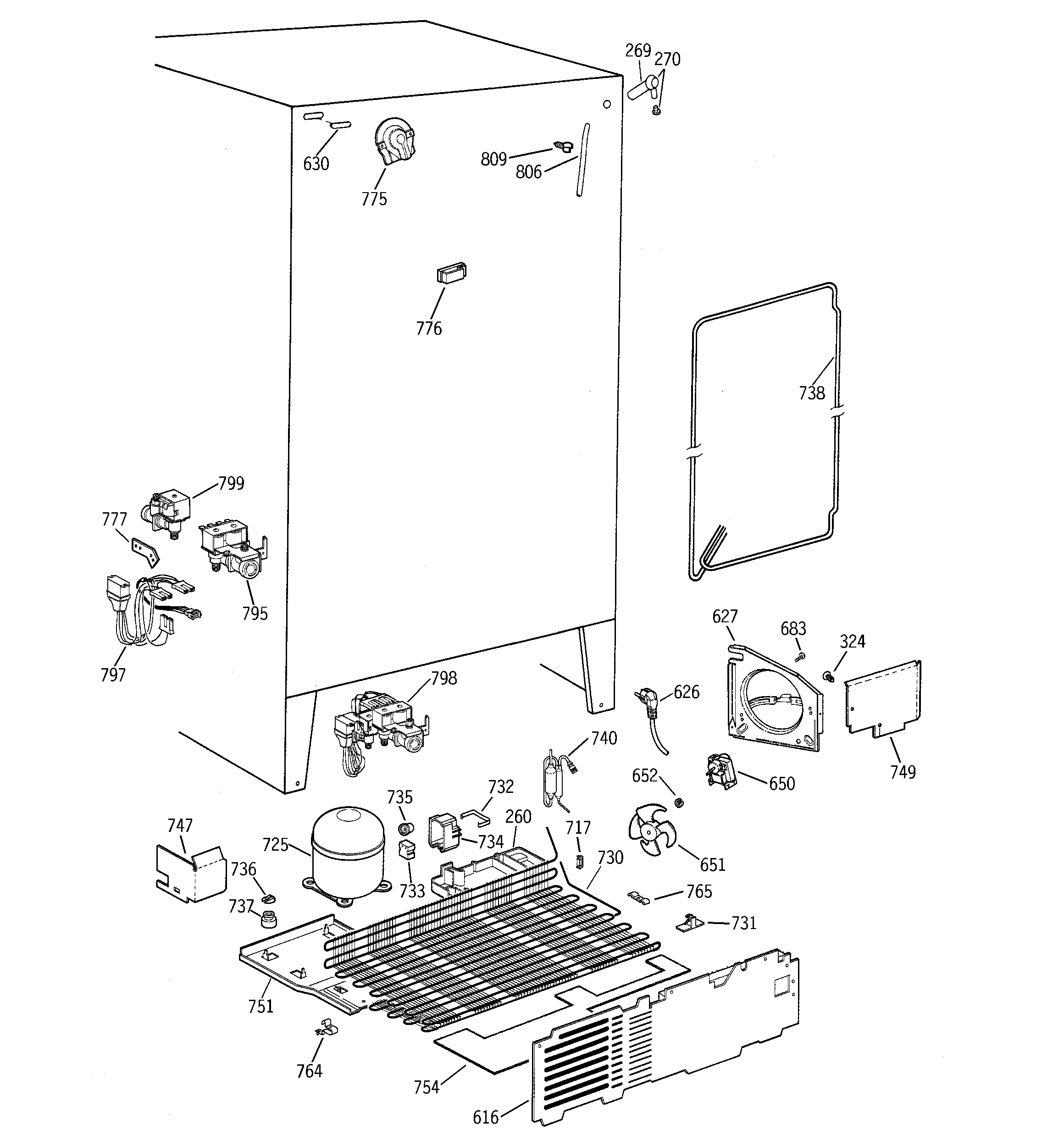 GE TFX26APDAWW unit parts diagram
