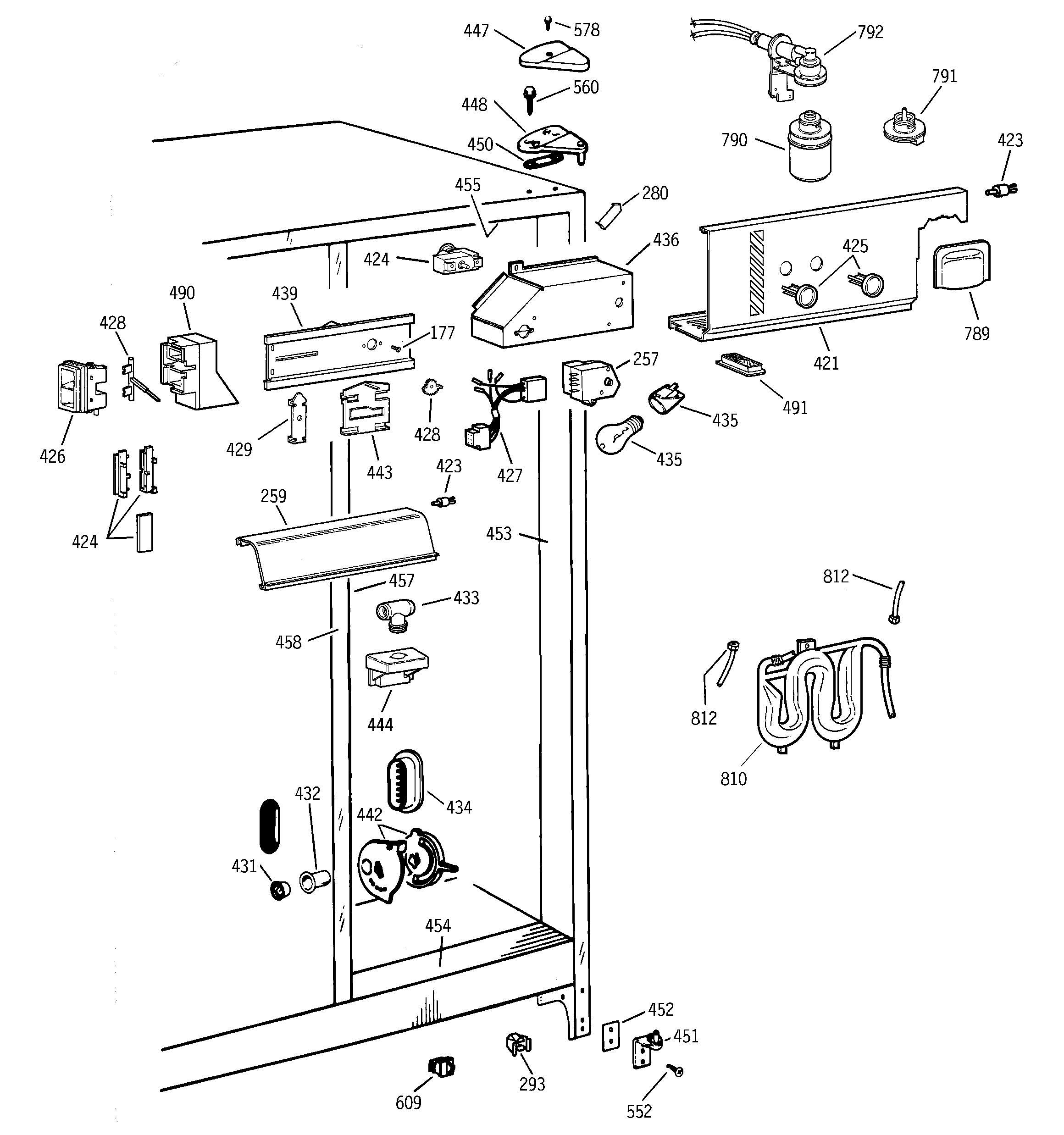 GE TFX26VPDAWW fresh food section diagram