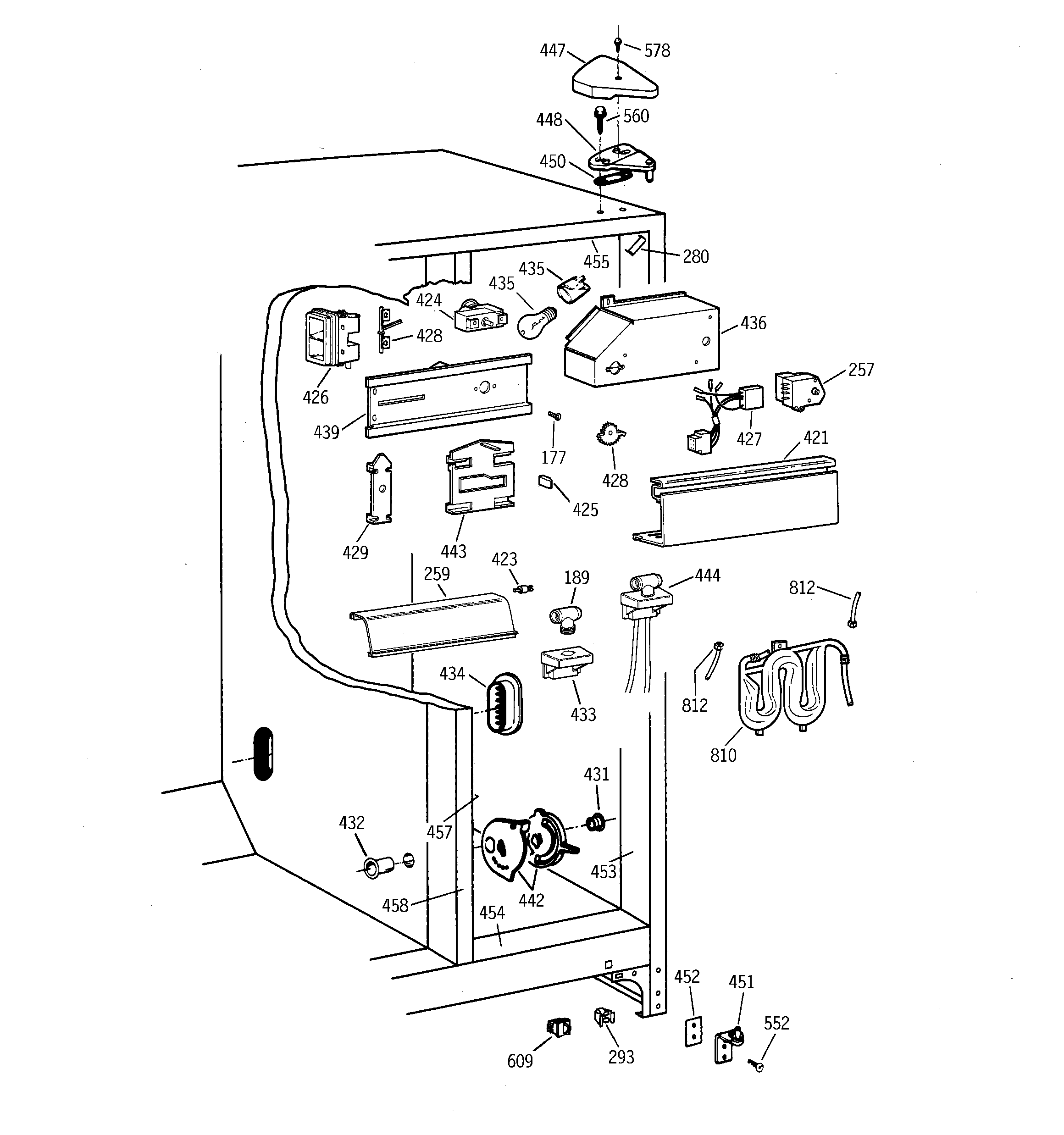 GE TFX22CRDAAA fresh food section diagram
