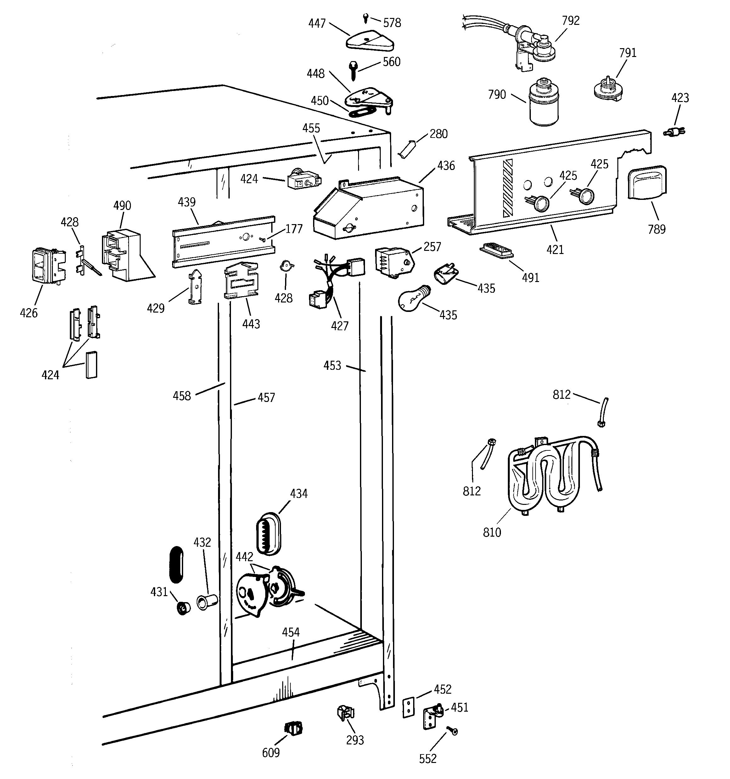 GE TFX22KPDAAA fresh food section diagram