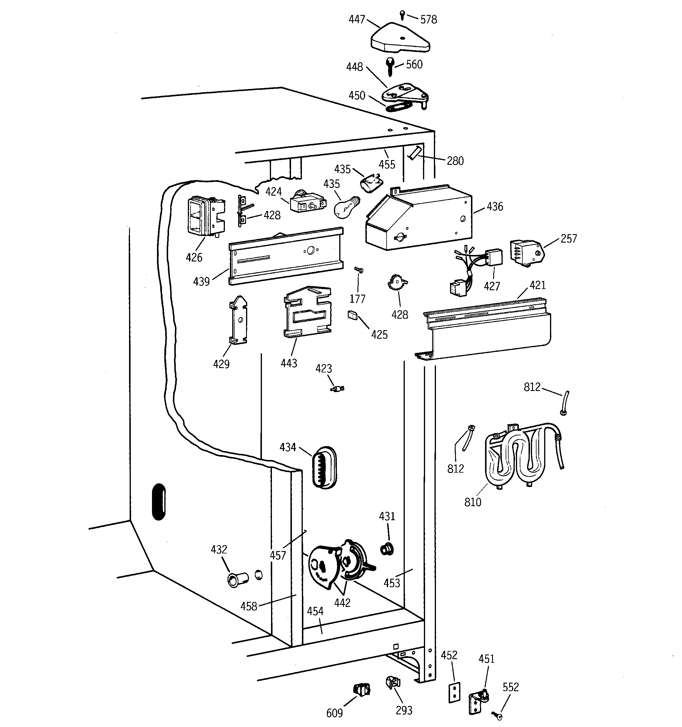 GE TFX22KRDAWW fresh food section diagram