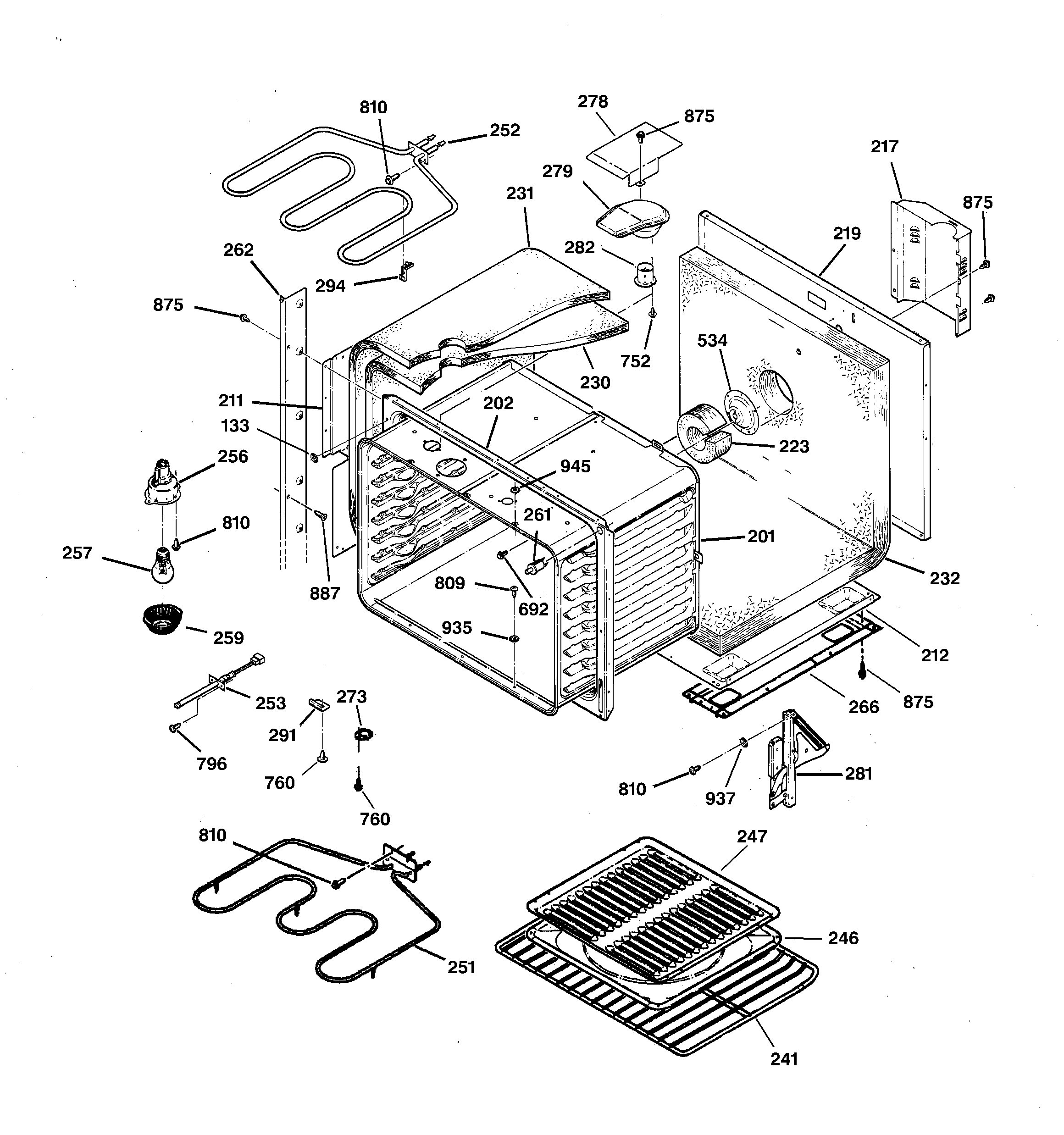 GE JTP27BA2BB upper body diagram