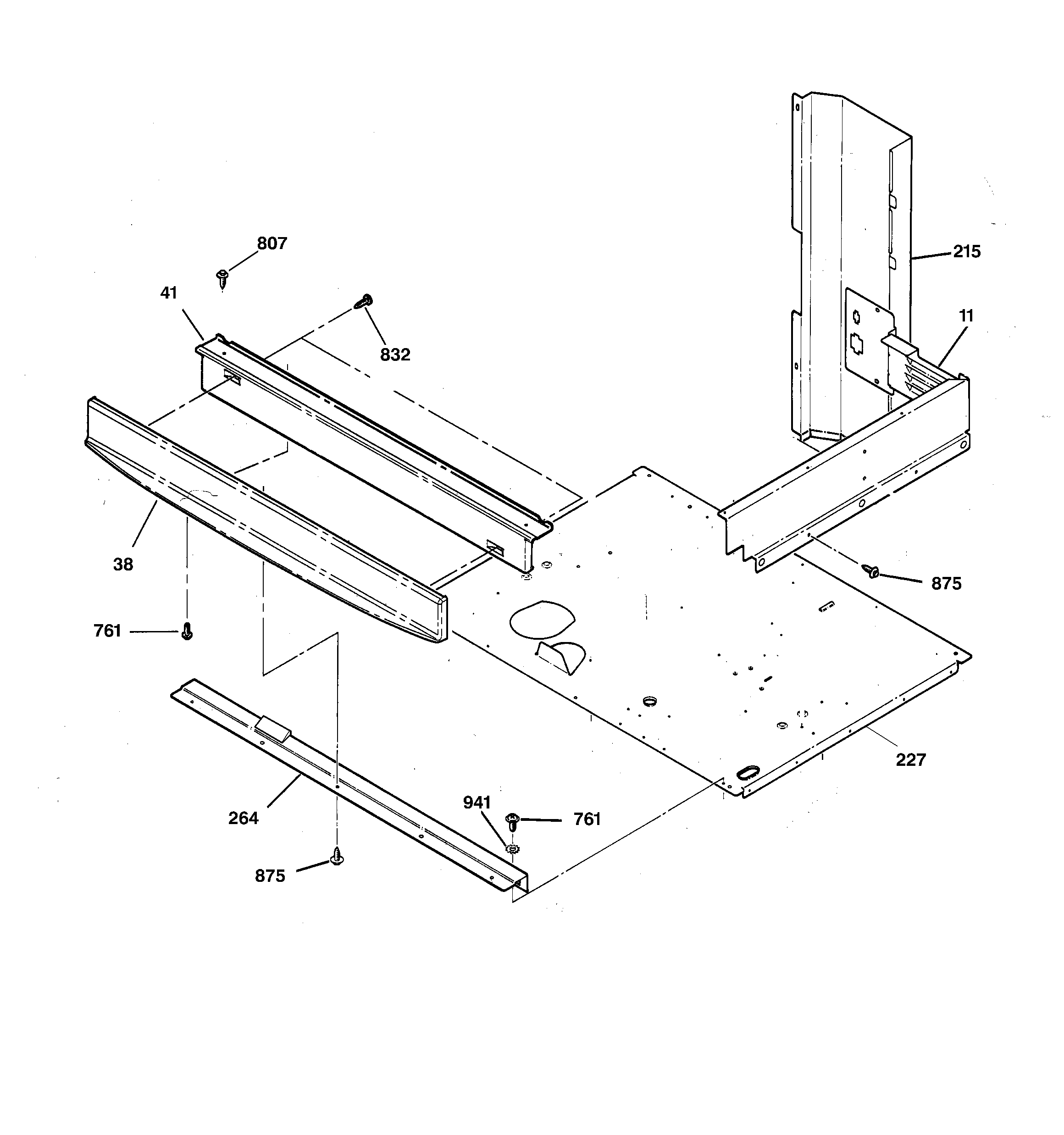 GE JTP27BA2BB center spacer diagram