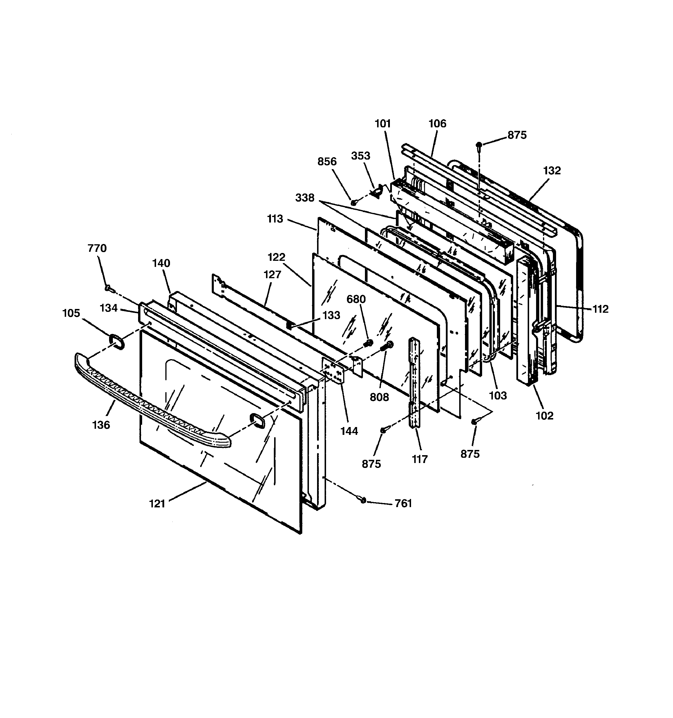 GE JTP27BA2BB door diagram
