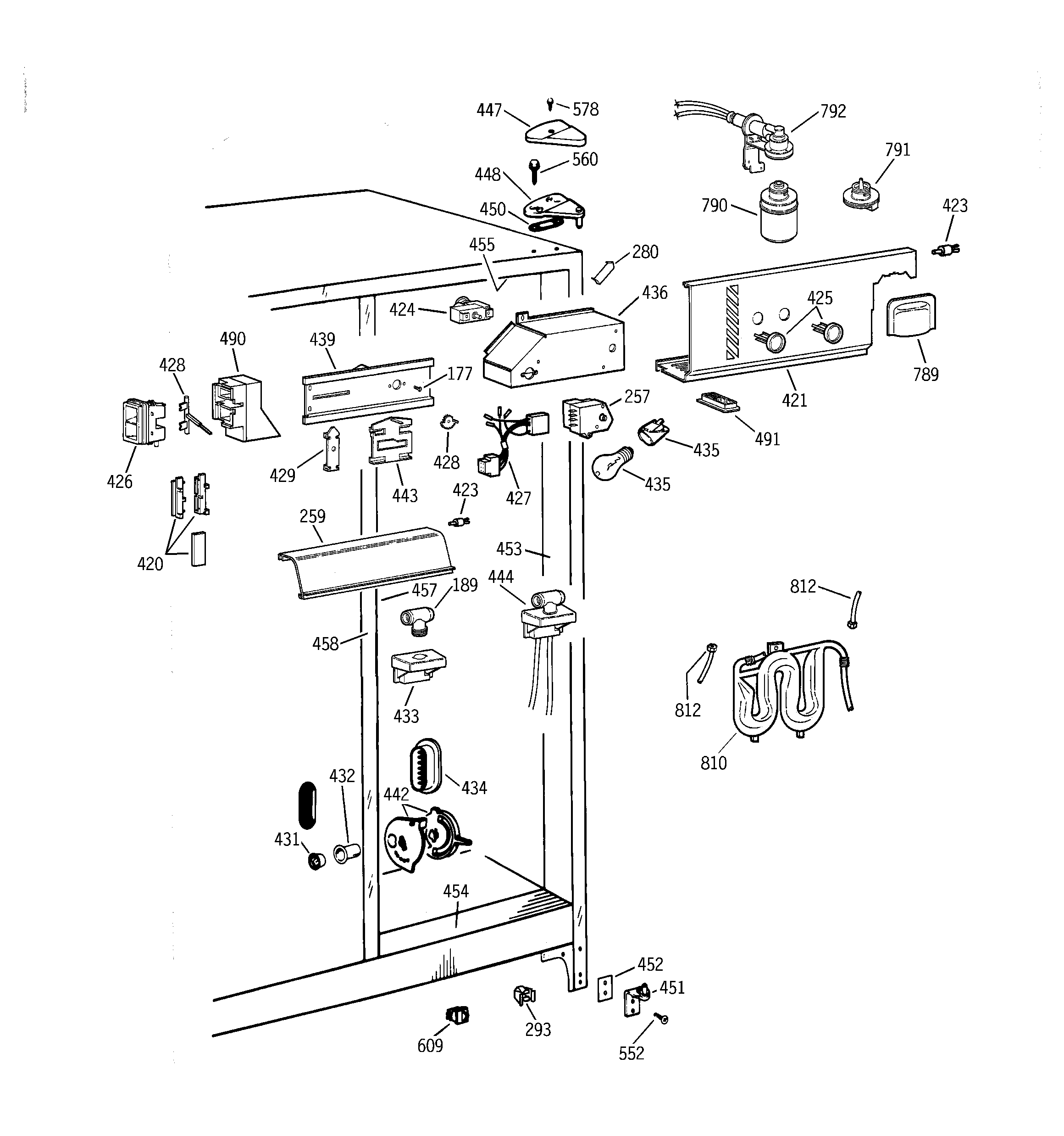 GE TFX22QPDAWW fresh food section diagram