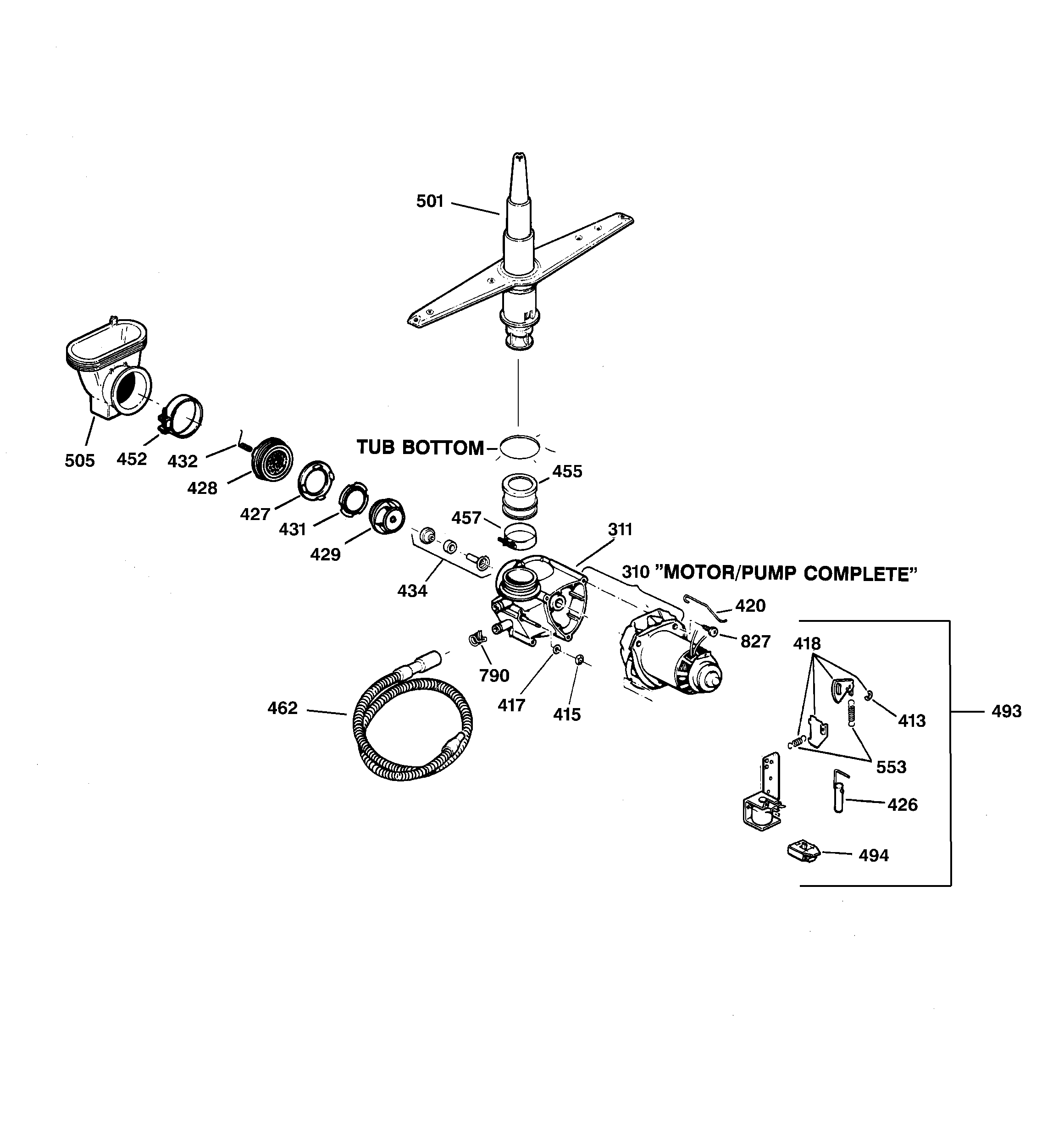 GE GSD3210ZZ3AA motor-pump mechanism diagram