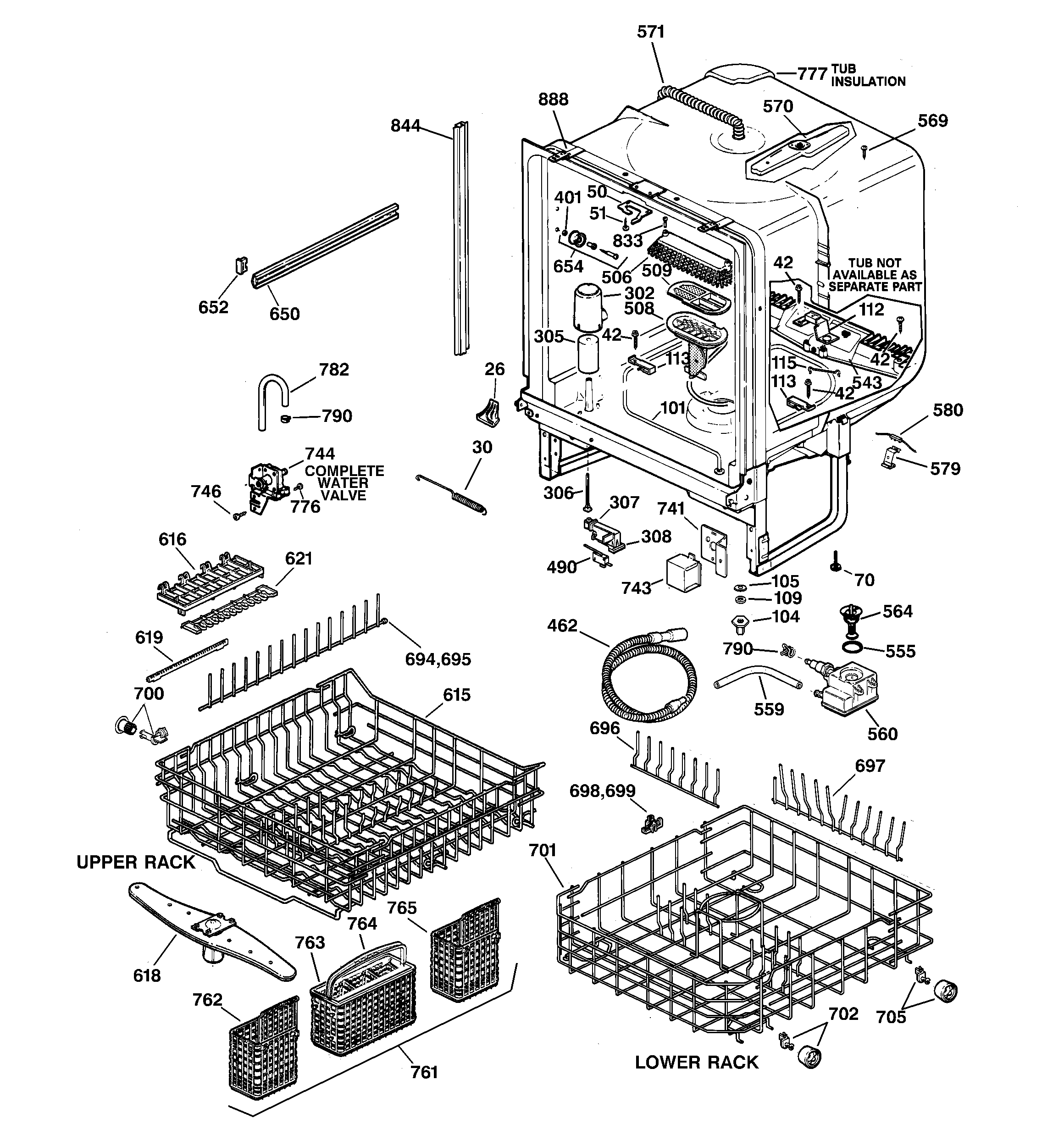 GE ZBD4200D00WW body parts diagram
