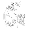 GE GSM2100ZZ3WH escutcheon & door assembly diagram