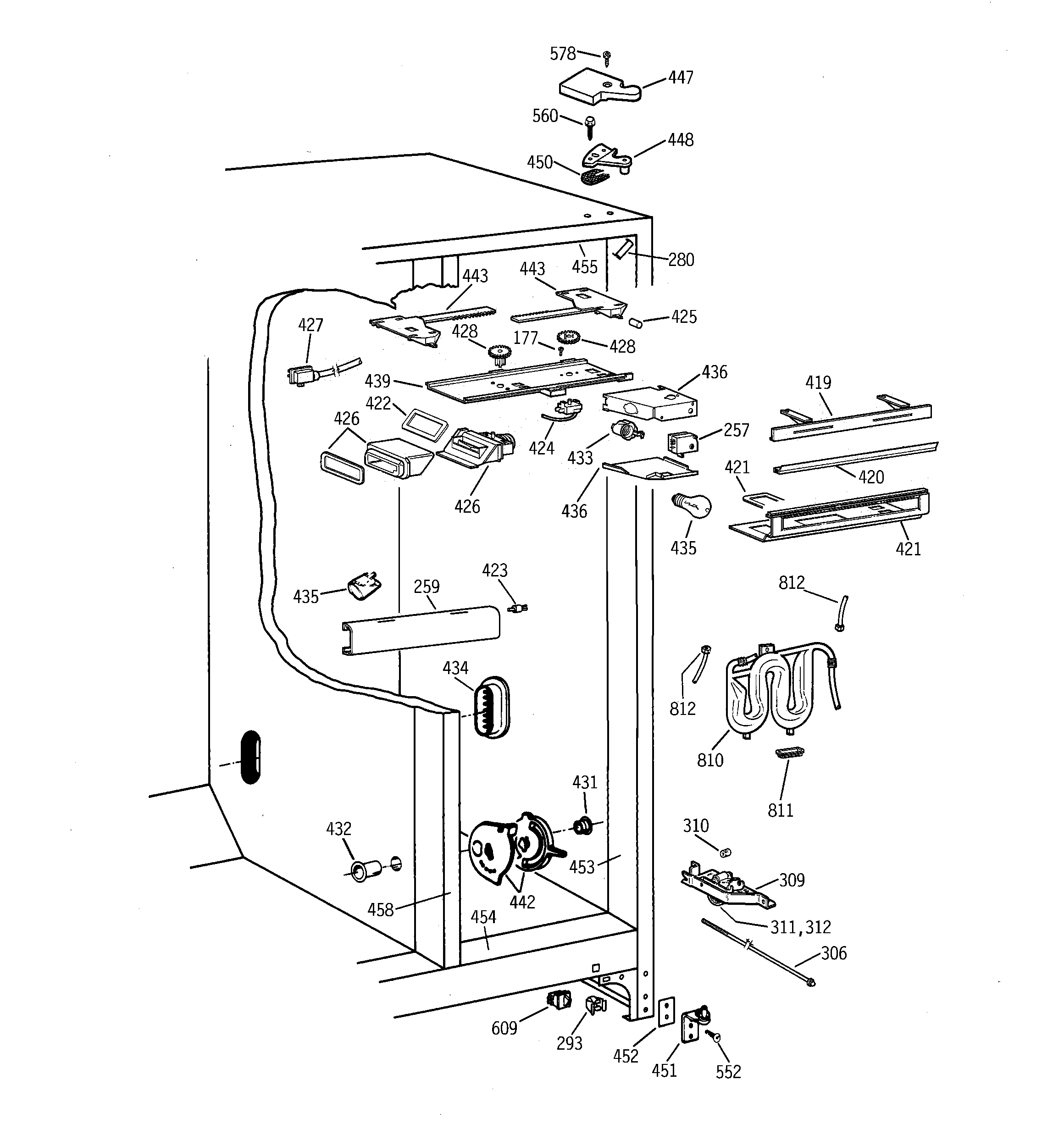 GE TPX21BRDAWW fresh food section diagram