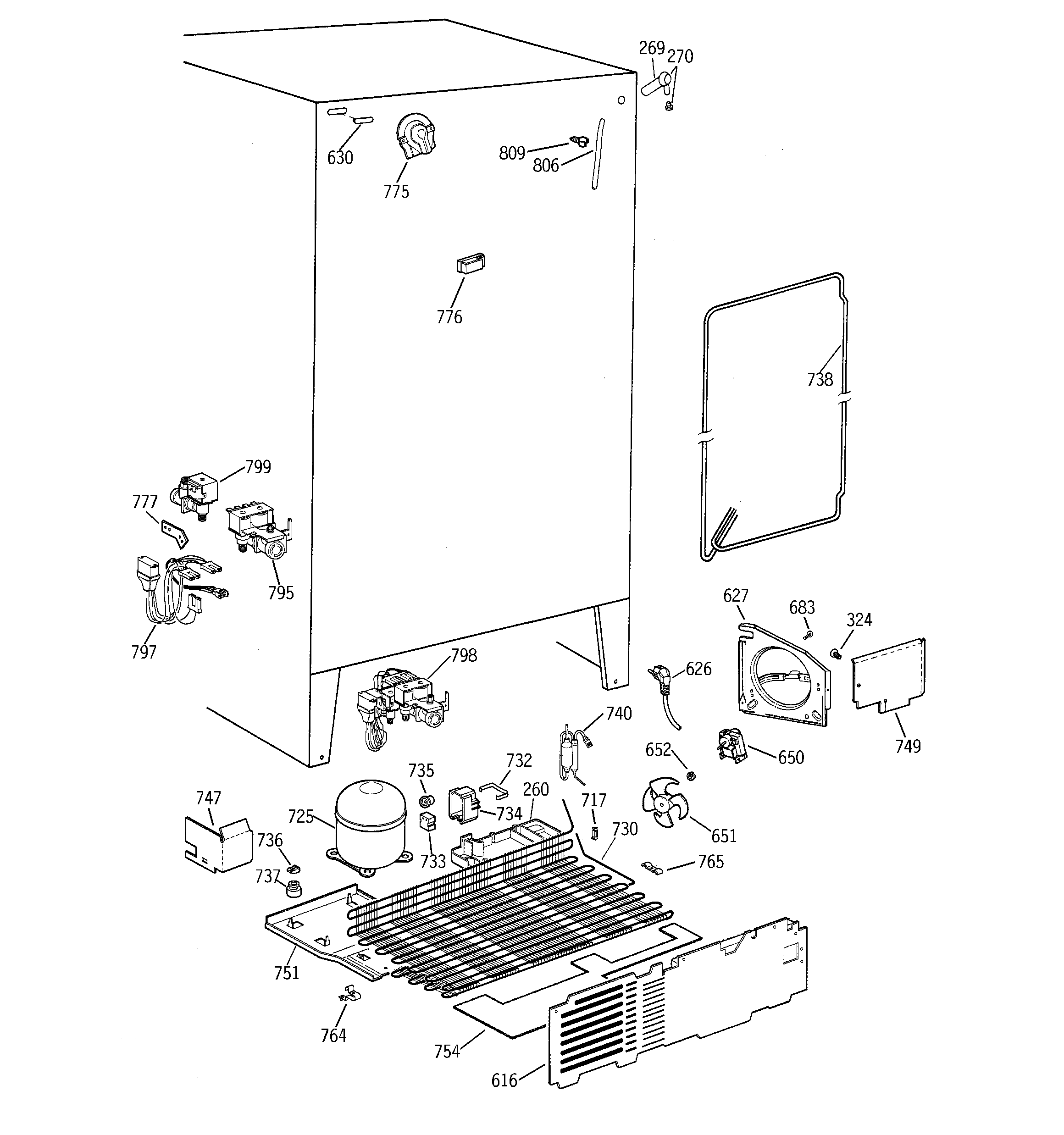 GE TFX26CPDABB unit parts diagram